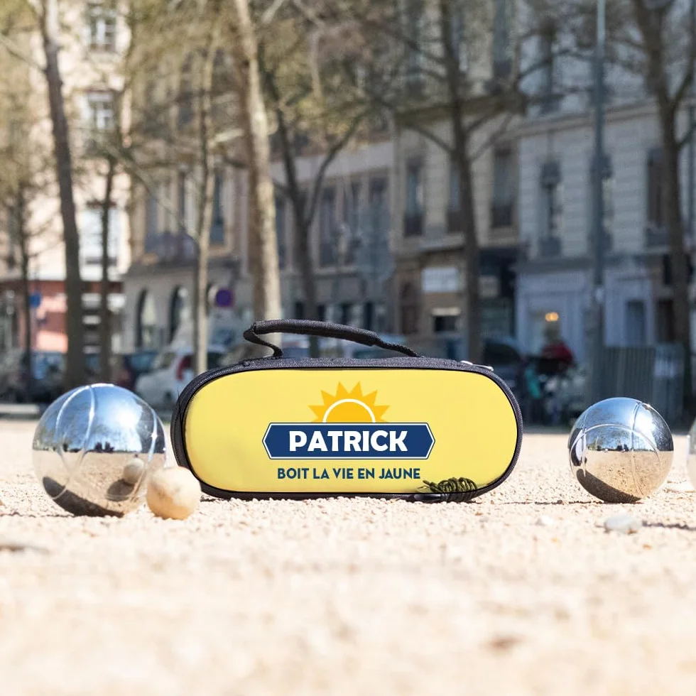 Sacoche Boule Pétanque Personnalisable en Coton - Sac Pétanque Cadeau Homme Femme