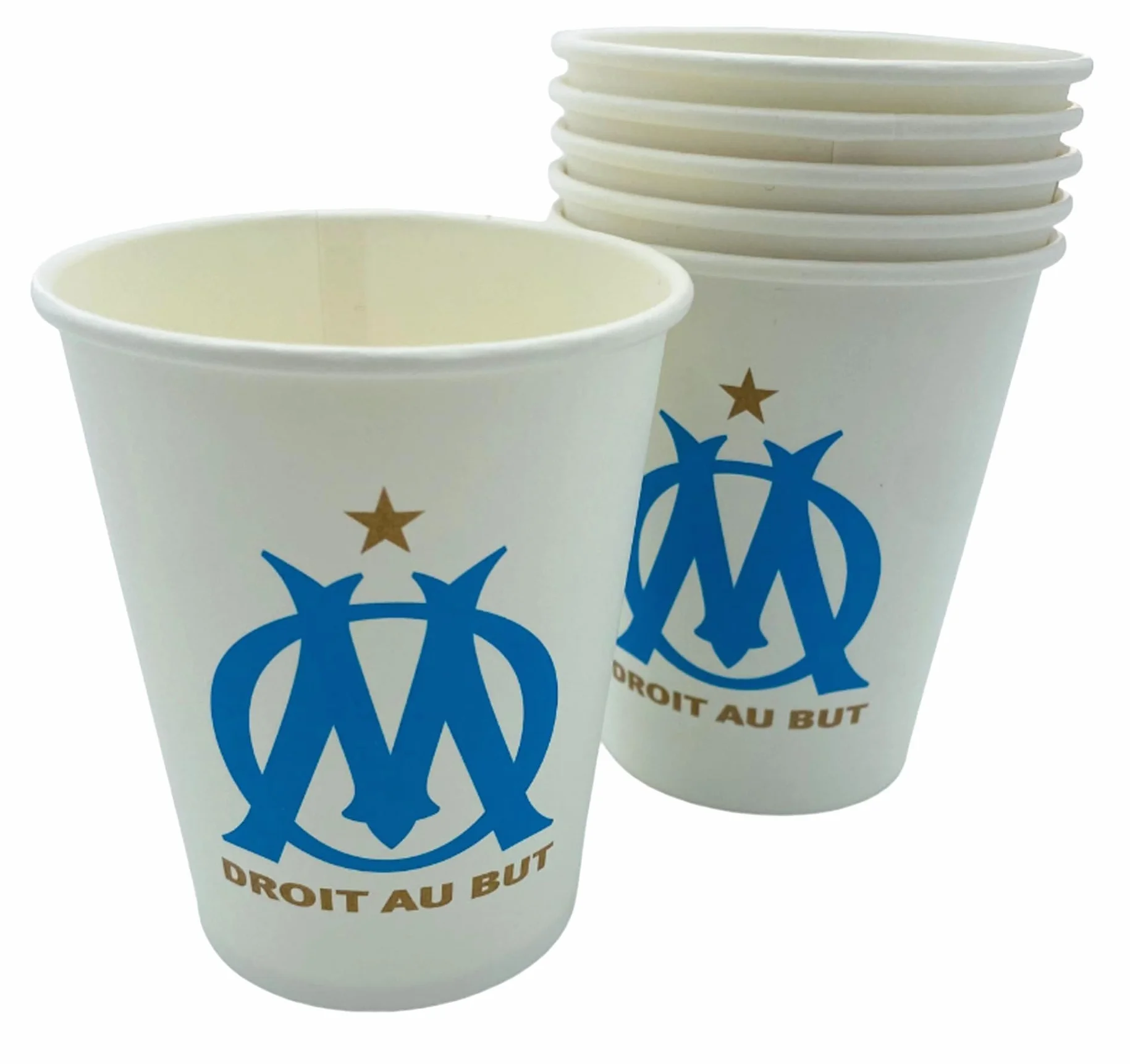 OLYMPIQUE DE MARSEILLE 12 x verre gobelet jetable 25cl OM Collection officielle
