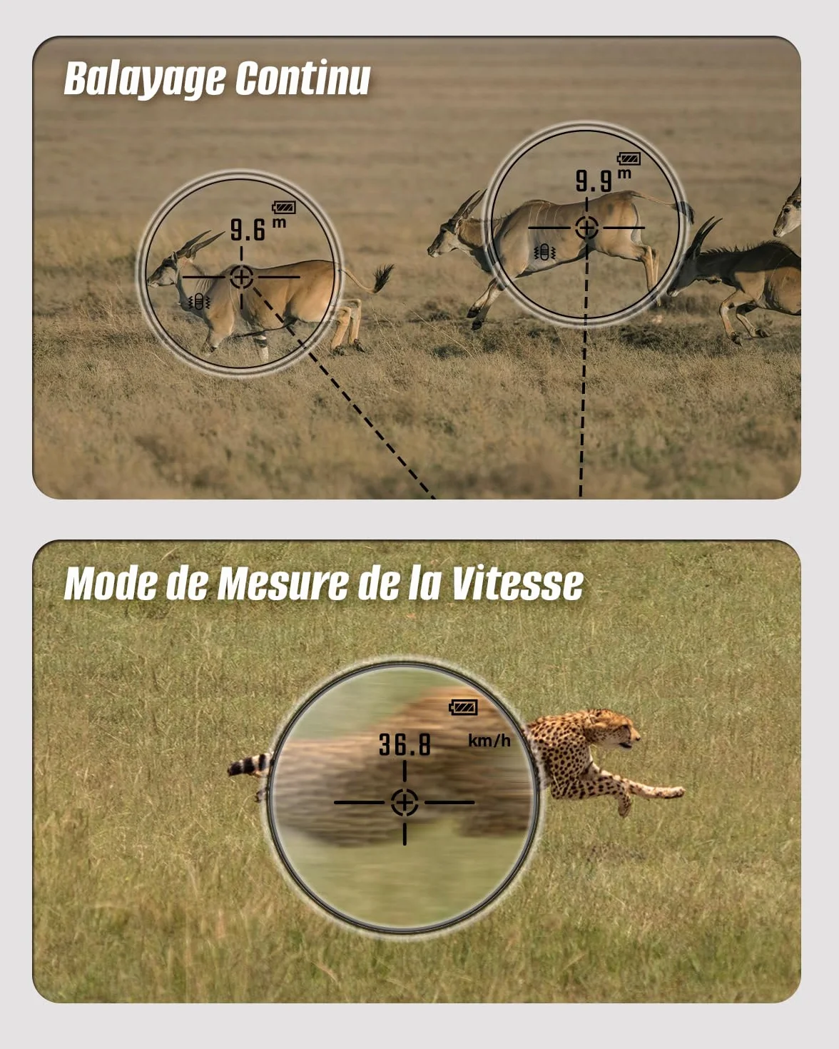 Télémètre Chasse Golf Inkerma 1000/1200M Rechargeable 6X Grossissement Écran LCD Hunter-E