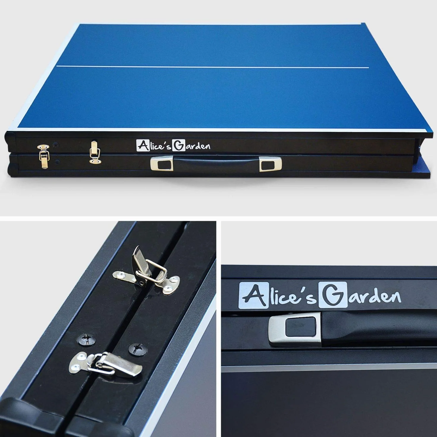 Table de ping Pong Pliable 150x75cm Bleue avec 2 Raquettes et 3 balles