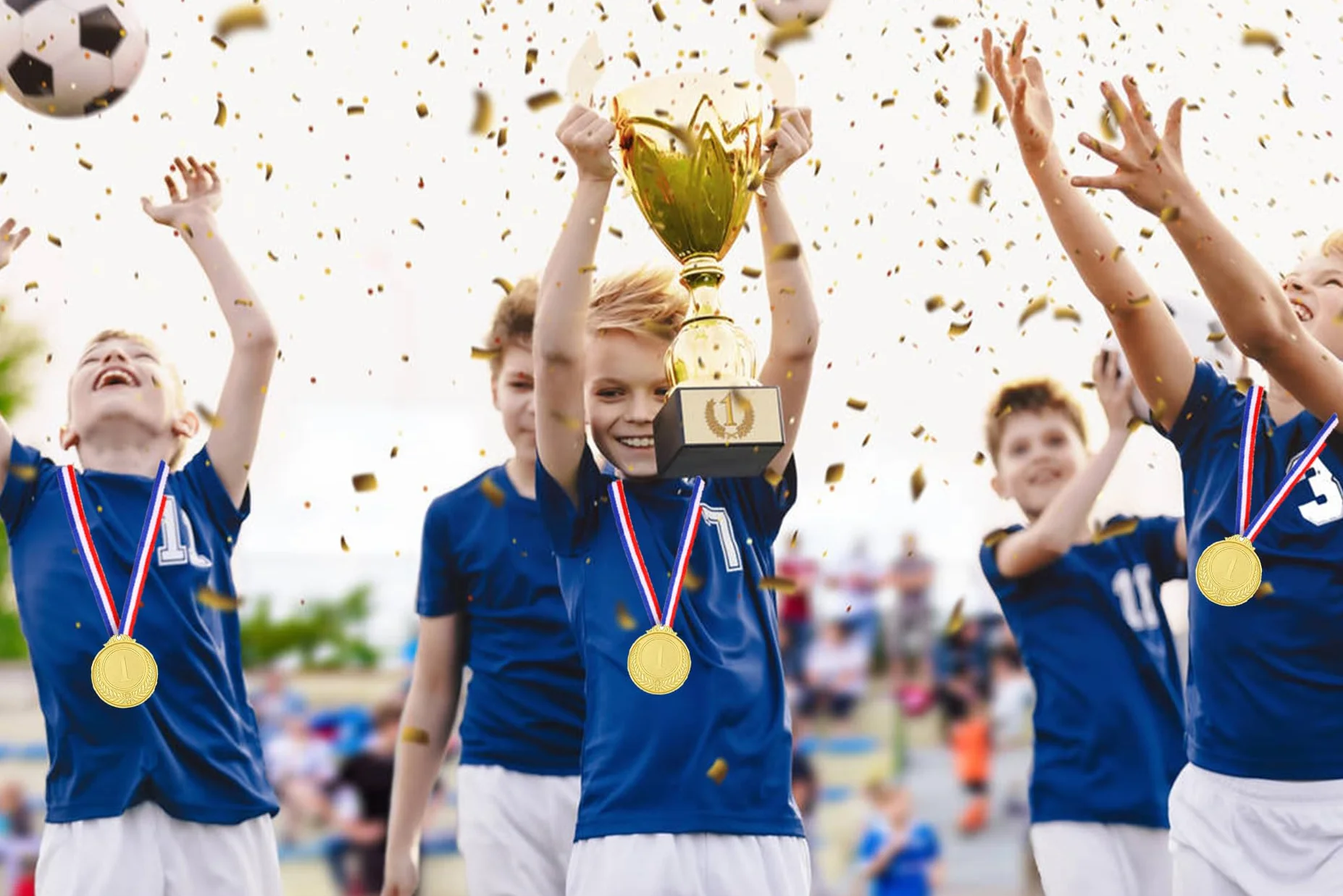 Médailles d'or avec Rubans de Cou 12 Pièces pour Jeux Scolaires Sport Compétitions 5cm