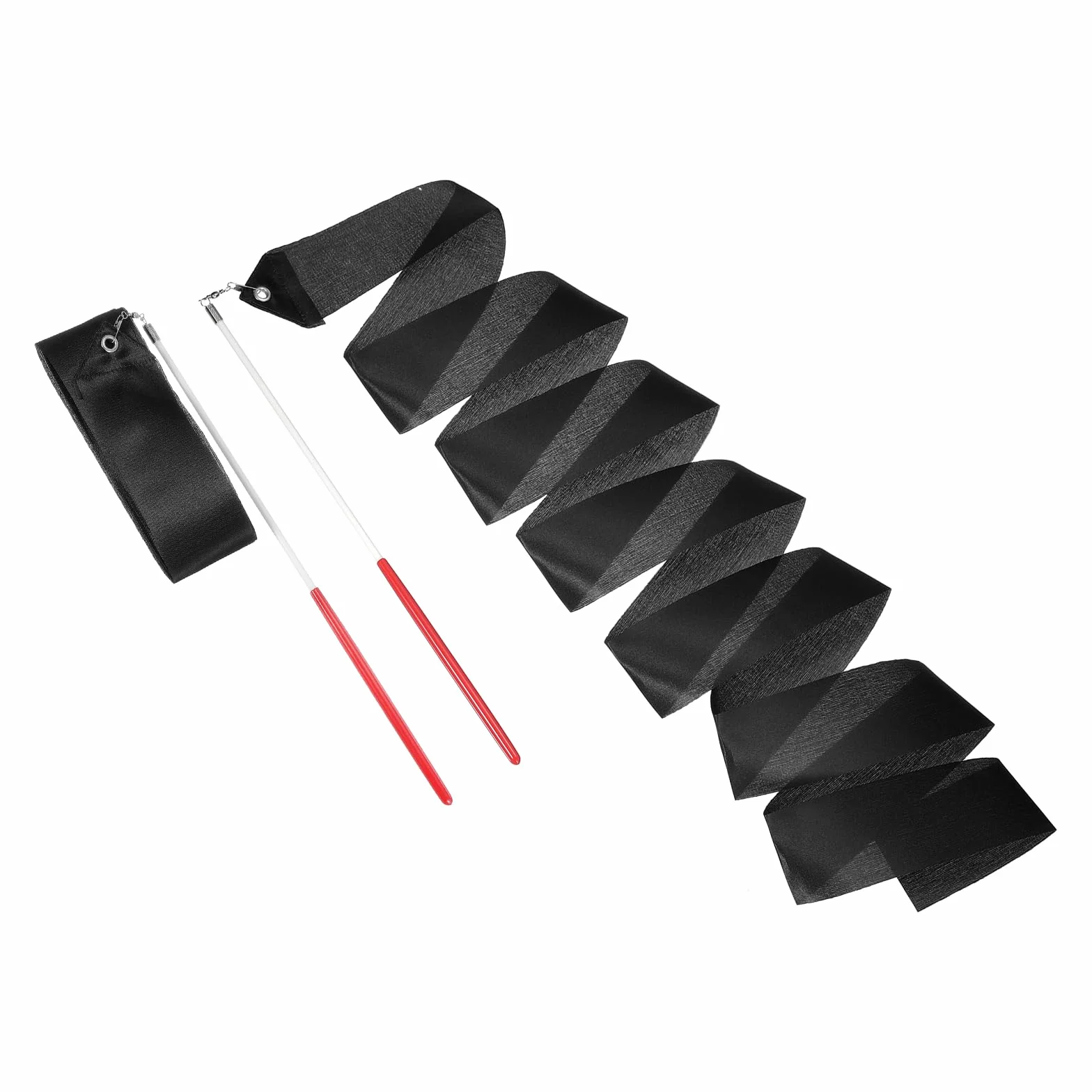 QUARKZMAN 2 Pcs Rubans De Danse Gymnastique Rythmique 78.7" Streamers pour Danseurs, Noir