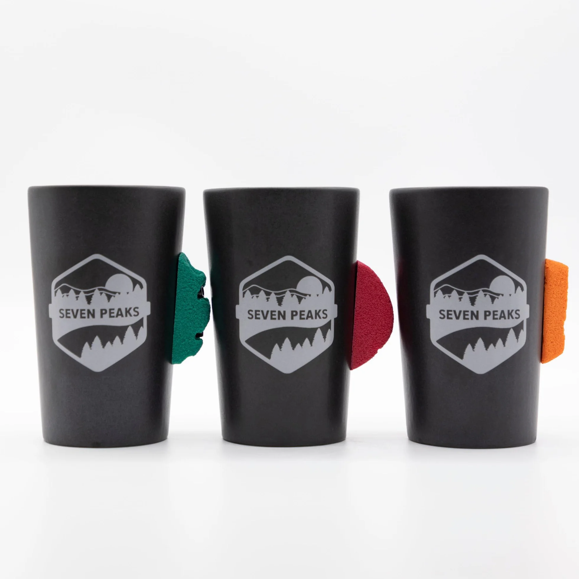 Seven Peaks Ceramic Climbing and Adventure Mug Professional Climbing Grip Microwave Safe Water Resistant Set of 3