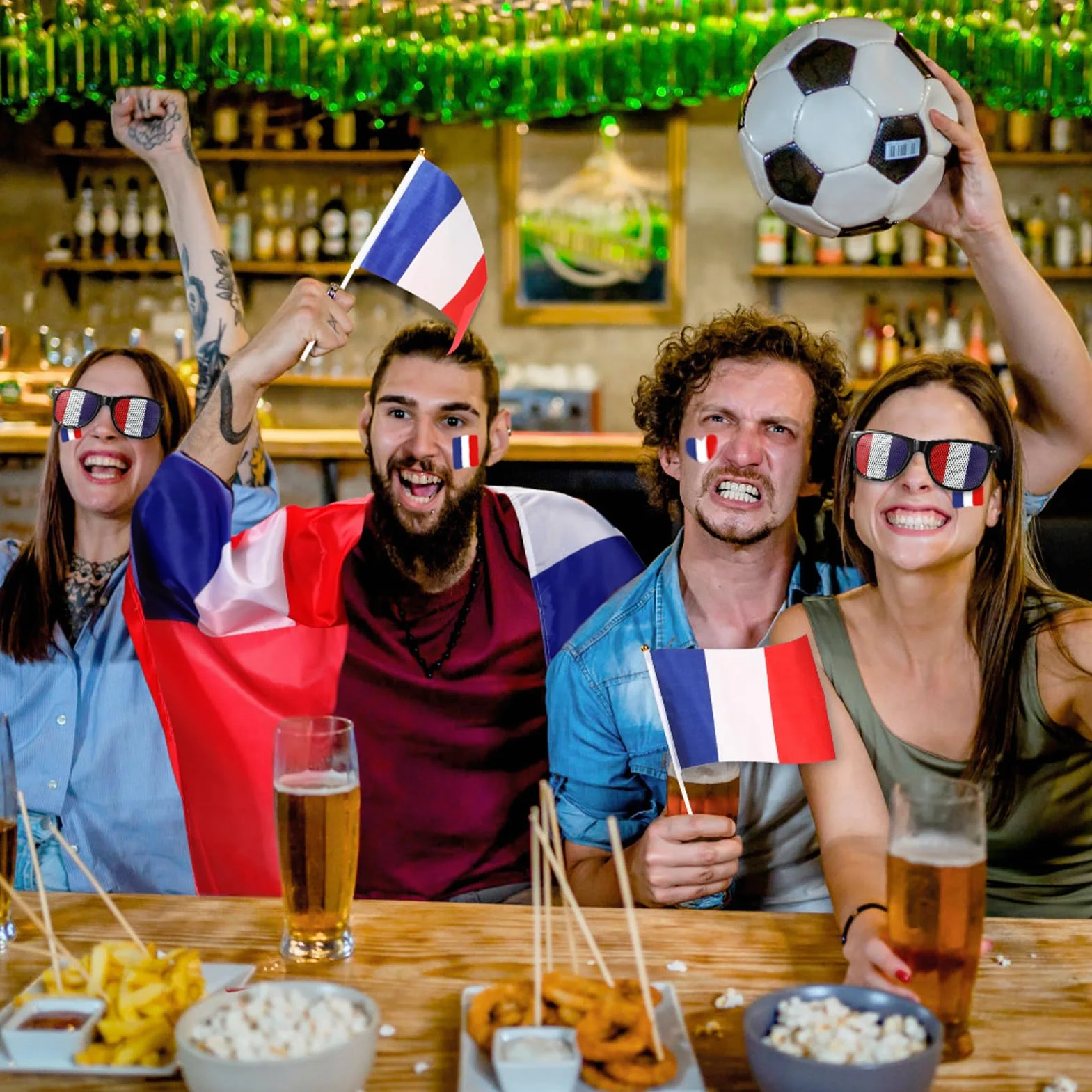 HOWAF Drapeau France Cape Kit Supporter Accessoires Photobooth Décorations Coupe du Monde 2026