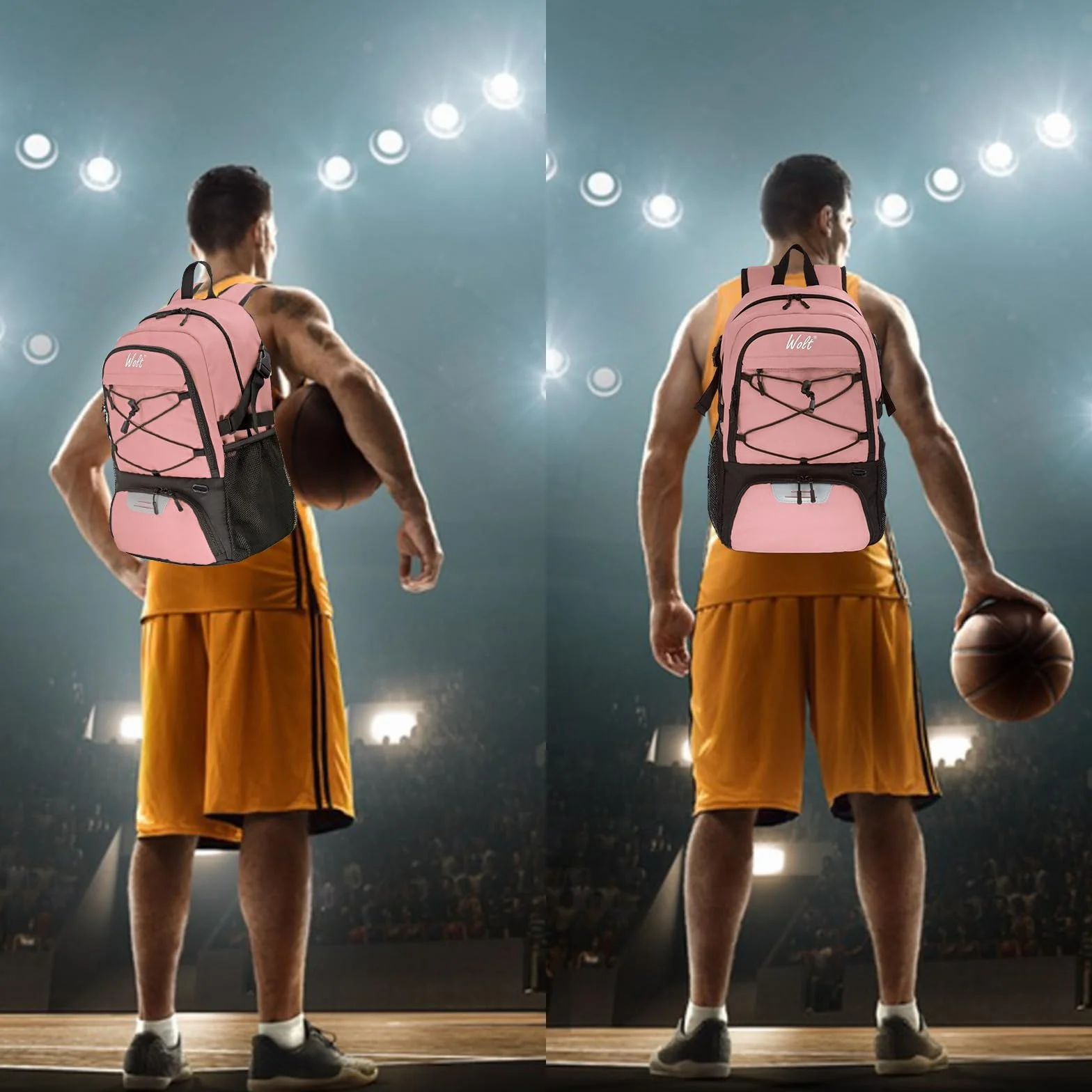 WOLT Sac à Dos de Football avec Compartiment à Chaussures et Porte-Ballons