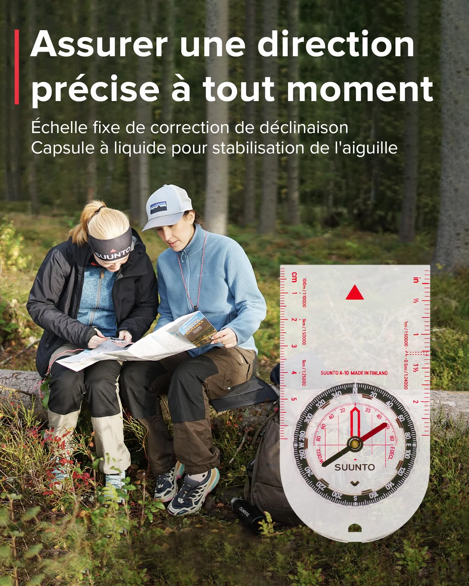 Boussole de Randonnée SUUNTO A-10, Navigation Professionnelle, étanche, Déclinaison Réglable
