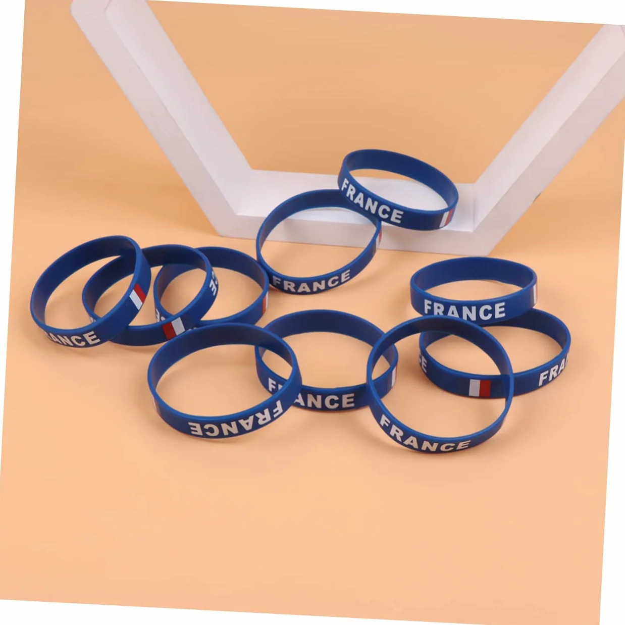 STOBOK Bracelet Silicone Souple Drapeau France Taille Unique Accessoire Football Supporter