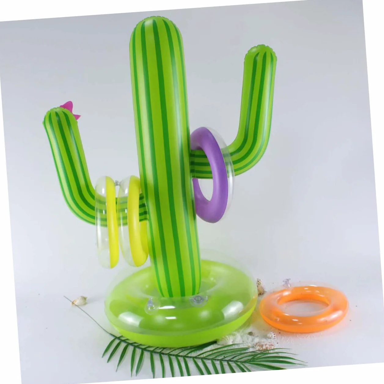 Jeu Anneaux Gonflables Cactus de Plage à Lancer Vert