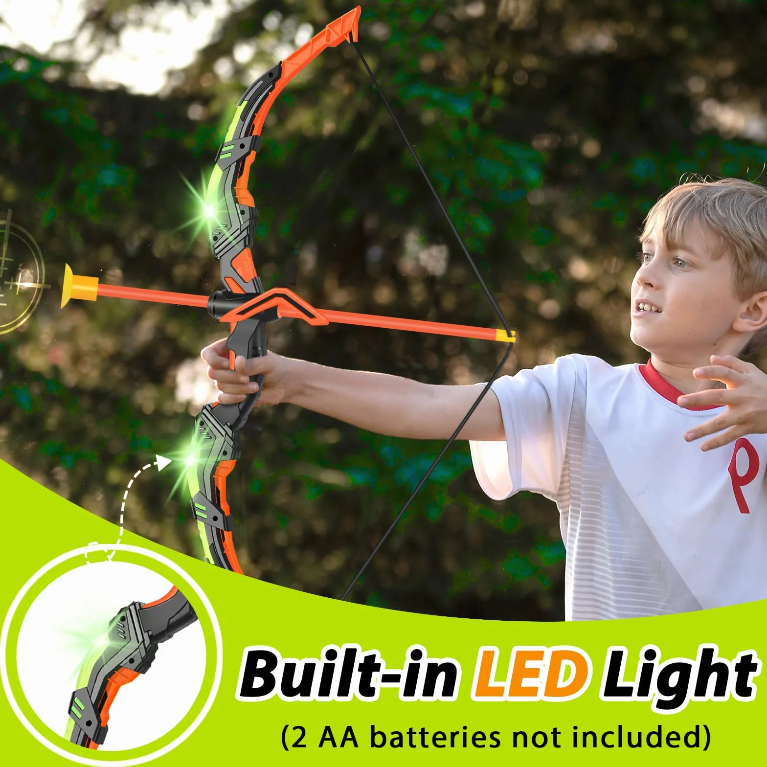 Jeux Exterieur Enfant Tir à l'arc Lumineux 3-12 Ans Garçons Filles Cadeau Jouet