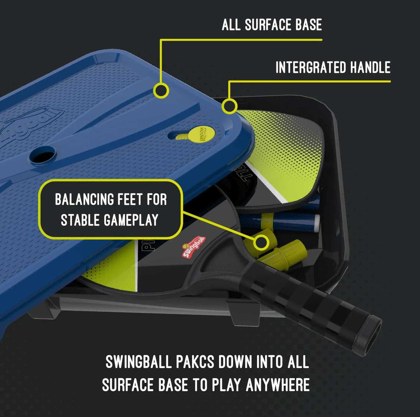 Swingball Pickleball All Surface Noir/Jaune Taille Unique