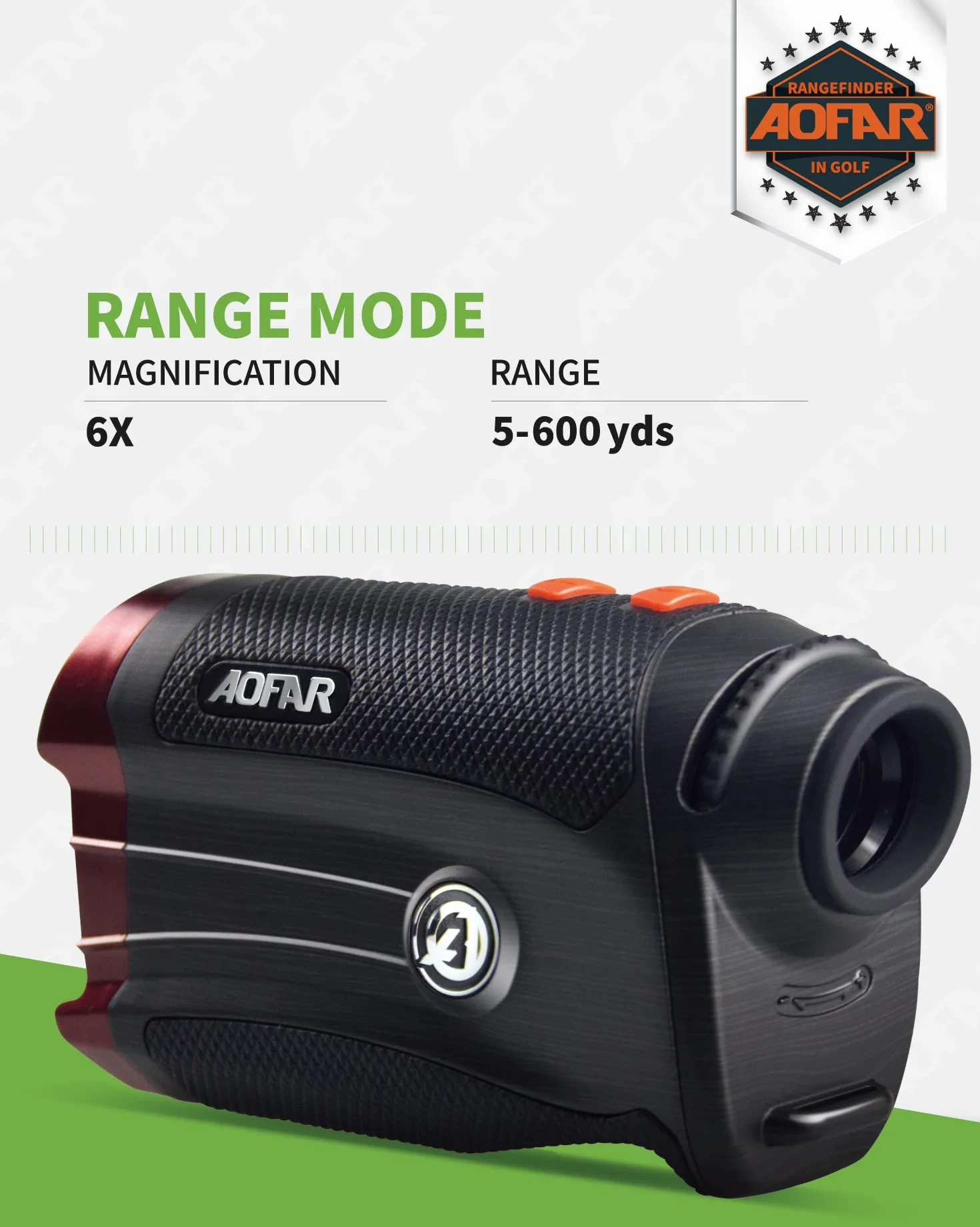 AOFAR GX-2S Télémètre Golf 600m Flag-Lock Vibration 6x24mm Étui