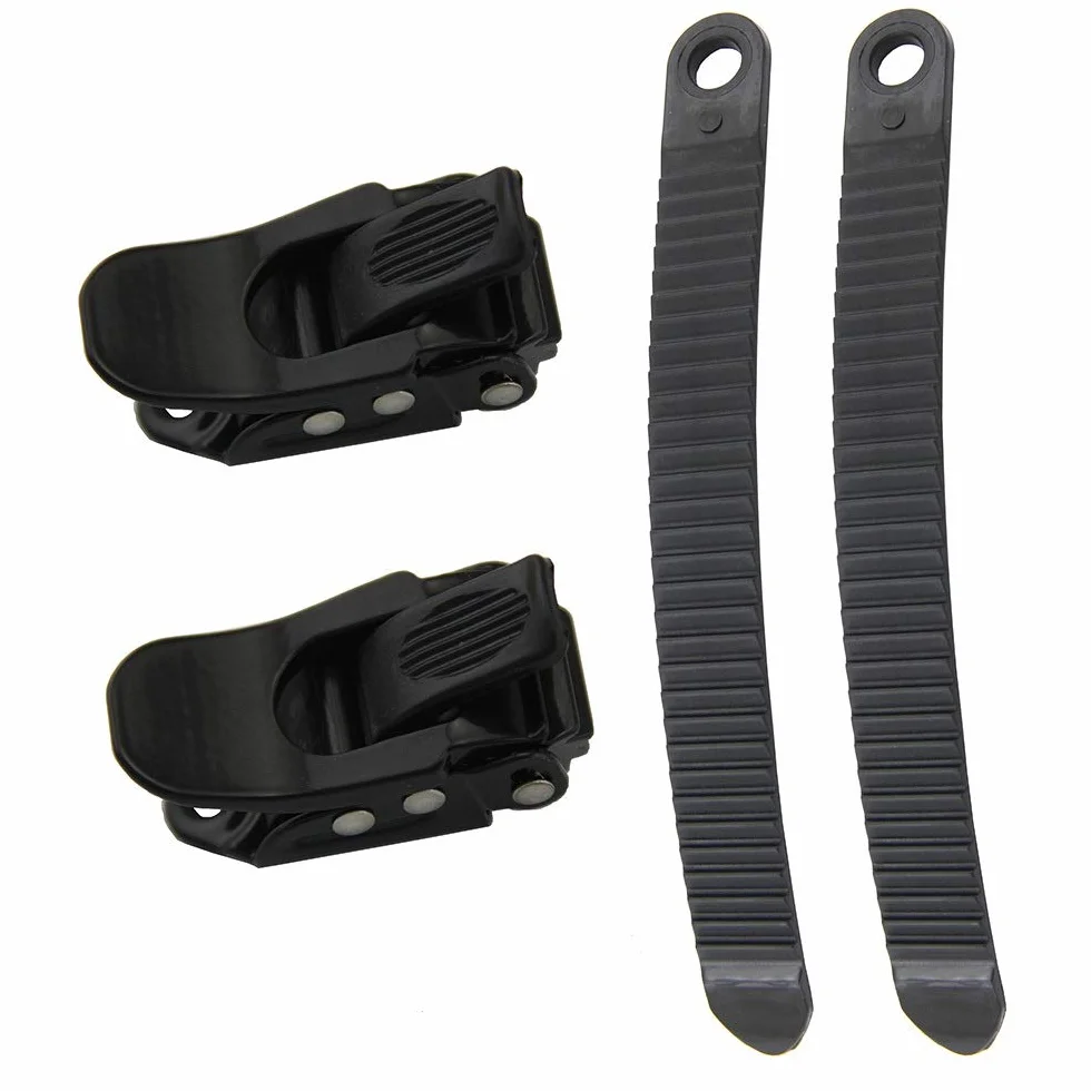 UP100 Un Ensembles Pièces de Fixation de Snowboard Noires 2 Boucles 2 Sangles Strap-in Cheville Système de Reliure