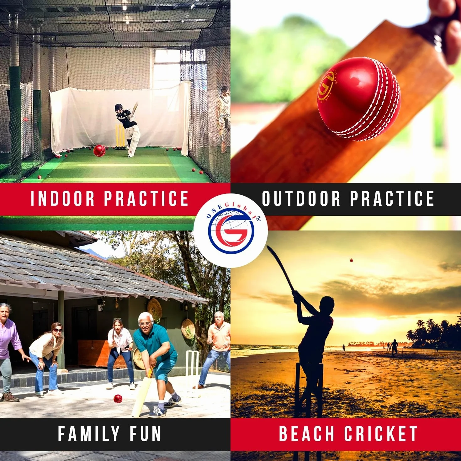 Balle de Cricket d'Entraînement en Caoutchouc Souple avec Couture Cousue et Noyau pour Bounce, Swing & Spin