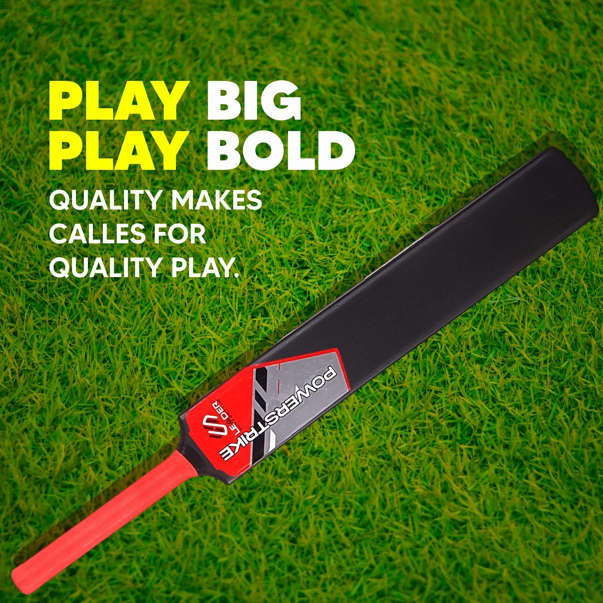 Leader Sportz Powerstrike Batte de cricket adulte plastique lourd Gully Cricket taille complète