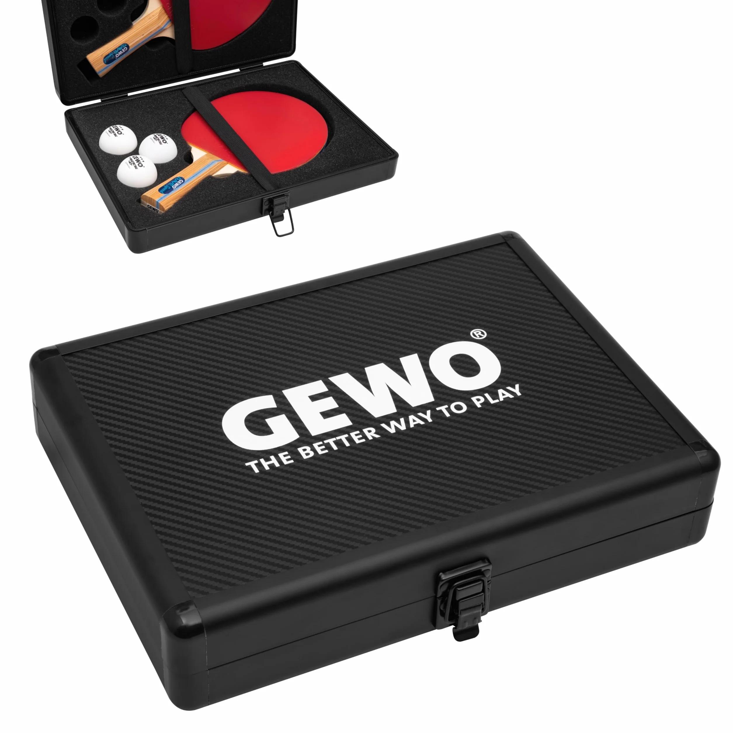 GEWO Mallette de Tennis de Table en Aluminium pour 2 Raquettes et 3 Balles – Housse Robuste