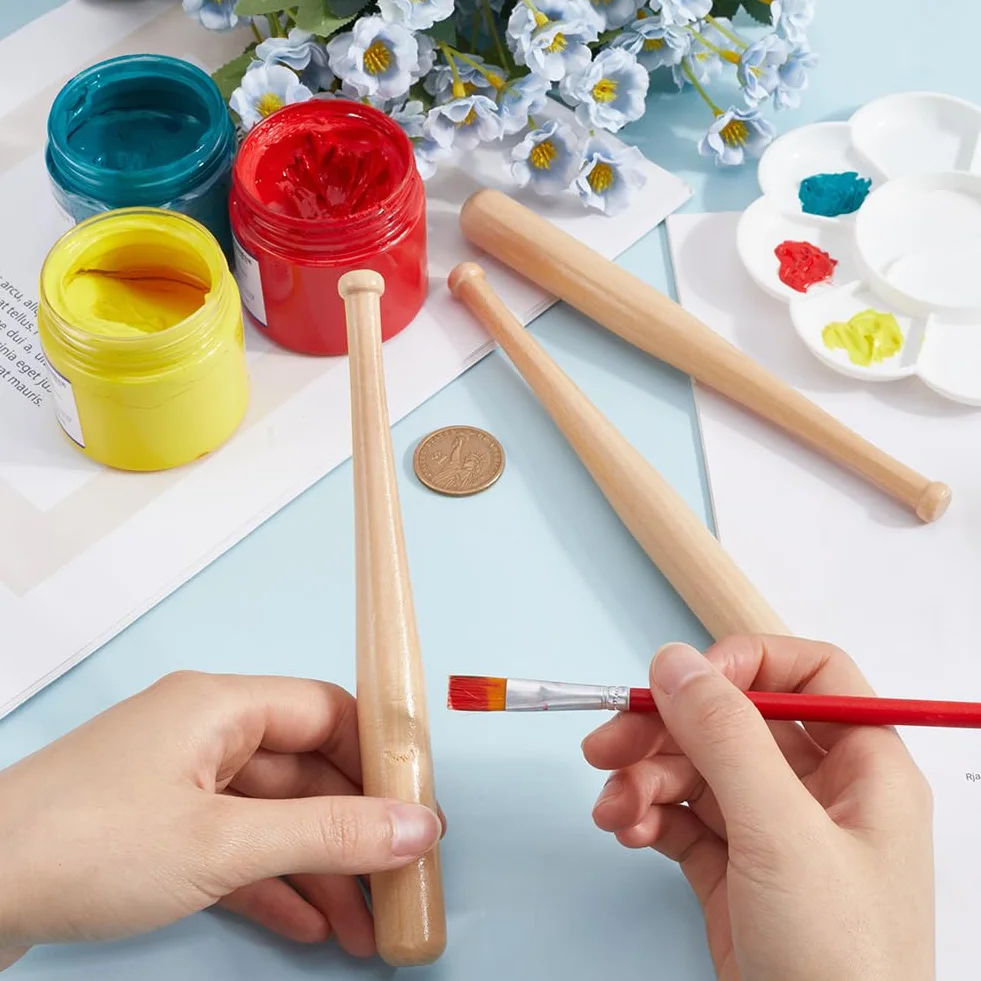 Batte de Baseball en Bois Non Finie 18cm GORGECRAFT pour Peinture Porte-Clés Figurines