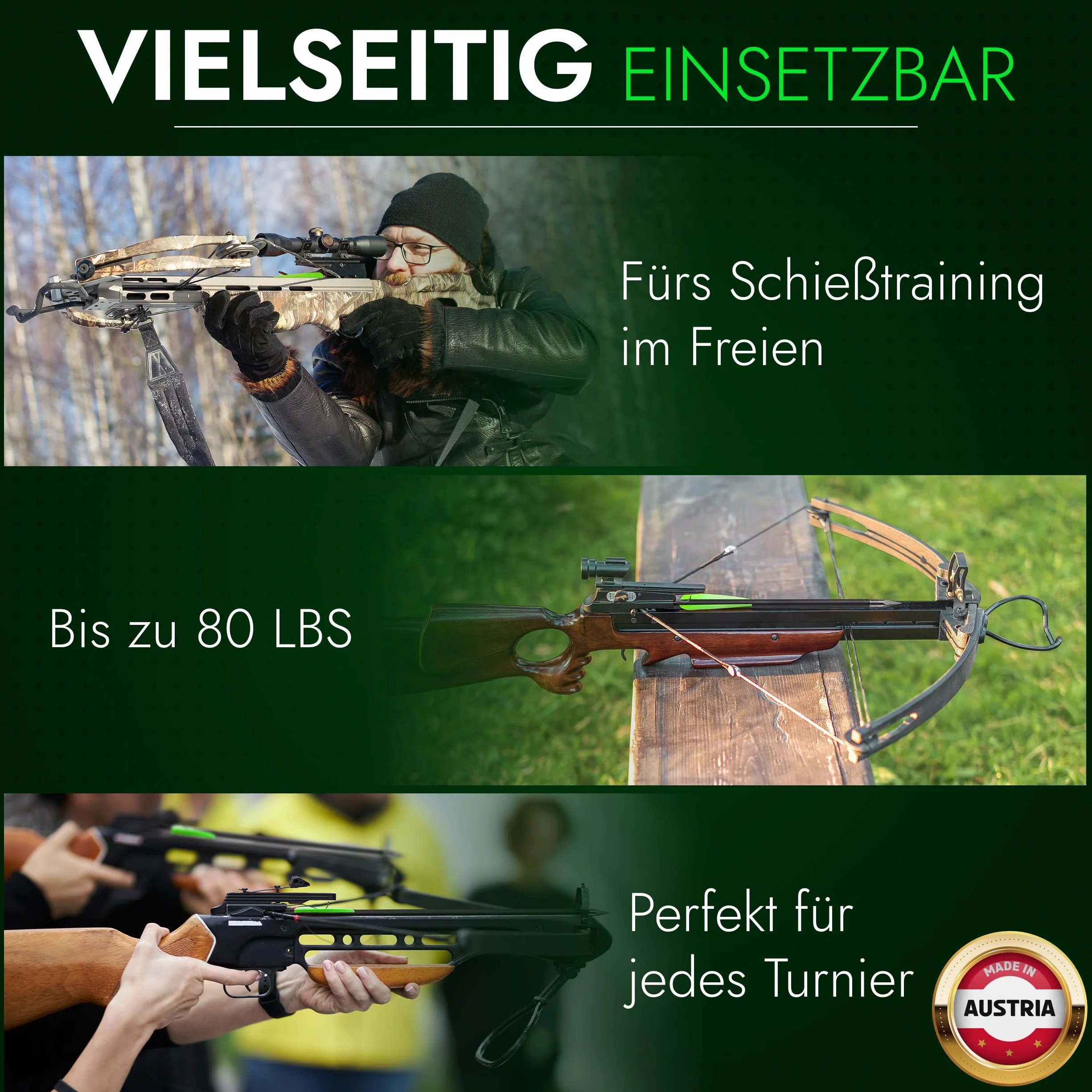 Crossbow Arbalète Flèches en carbone 50 à 80 LBS Chasse Carreaux d'arbalète Tir à l'arc