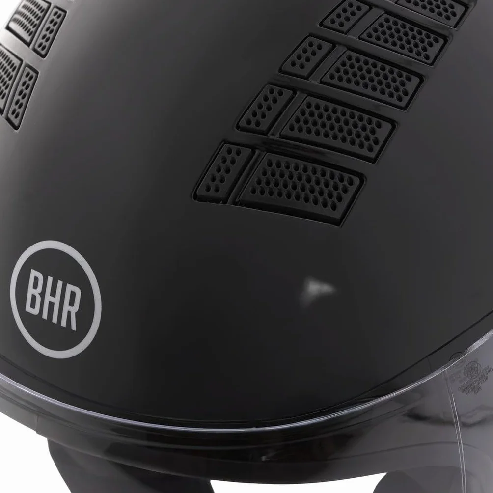 Casque Demi-Jet BHR 834 Flow Moto ECE 22.06 Noir Métallisé M