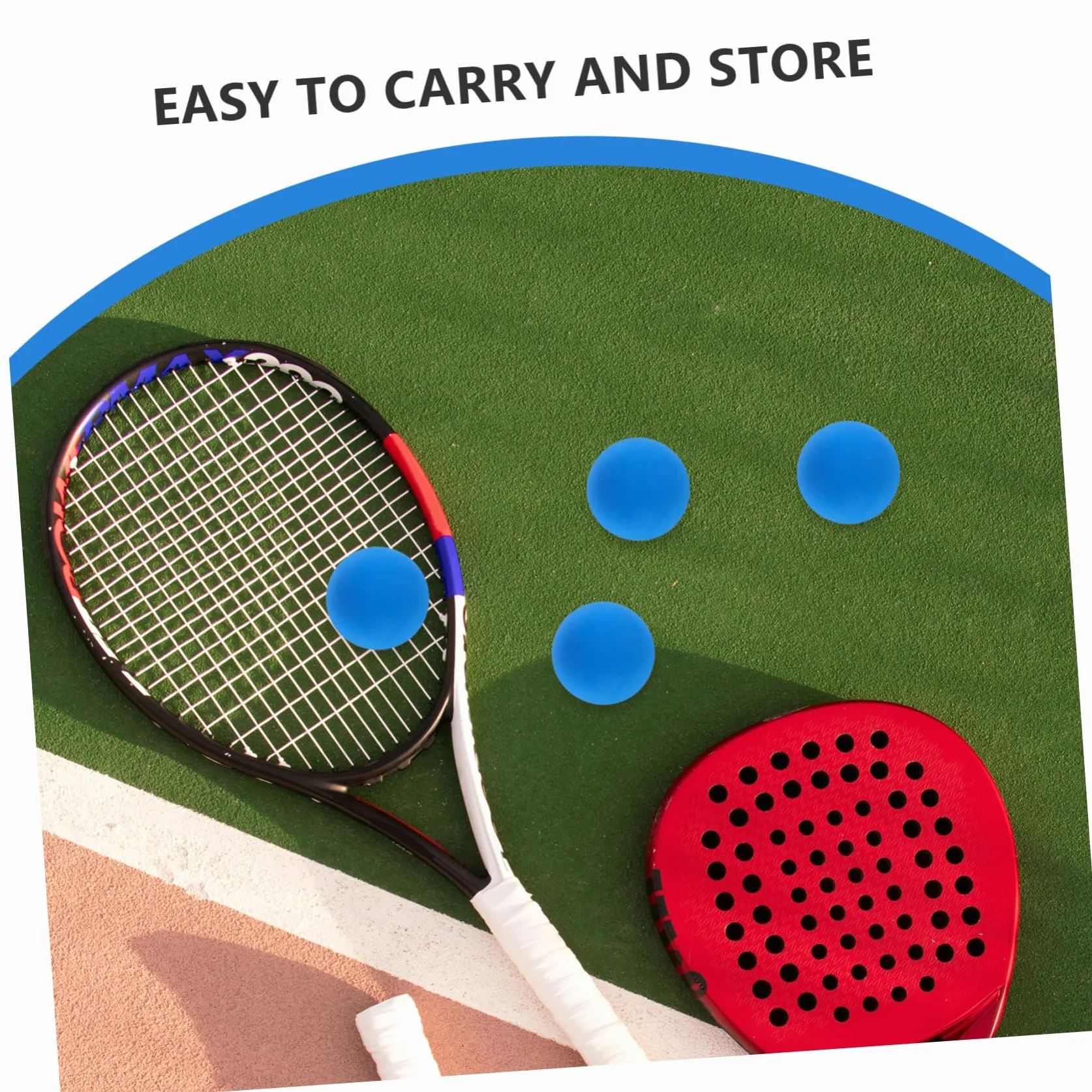 Ballons d'Entraînement Racquetball en Caoutchouc Creux Bleu - Lot de 4 pour Squash Rebond Élevé