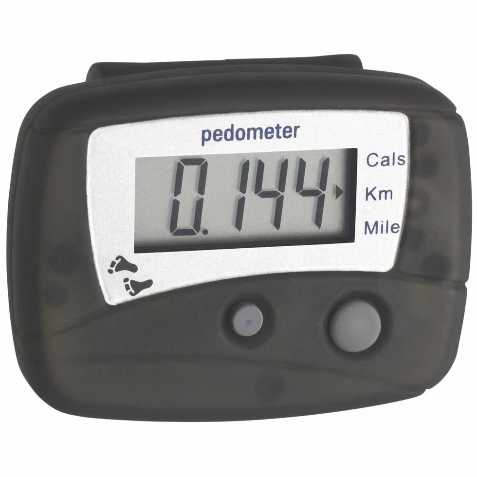 TFA Dostmann HiTrax Walk Podomètre électronique 42.2003, distance km/miles, calories, noir, 48x19x36 mm