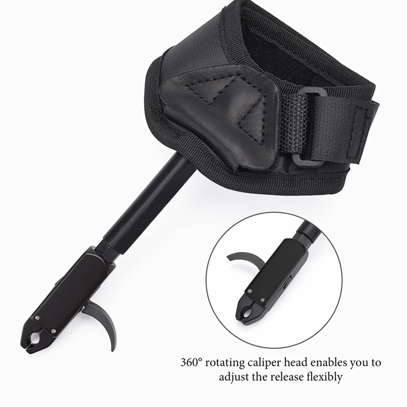 Elong Archery Compound Bow Release - Dragonne noire réglable Trigger Caliper