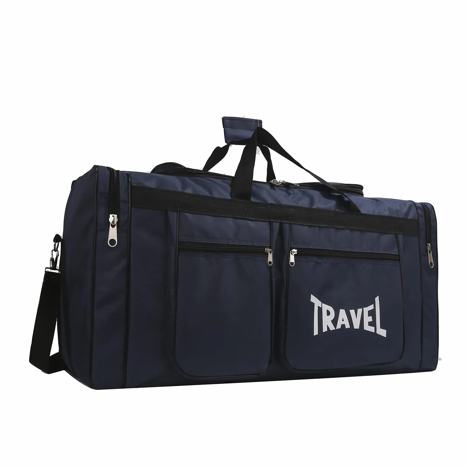 Sac Molleton Polochon De Voyage Pliable 100L, Imperméable, Compartiment à Chaussures, Noir