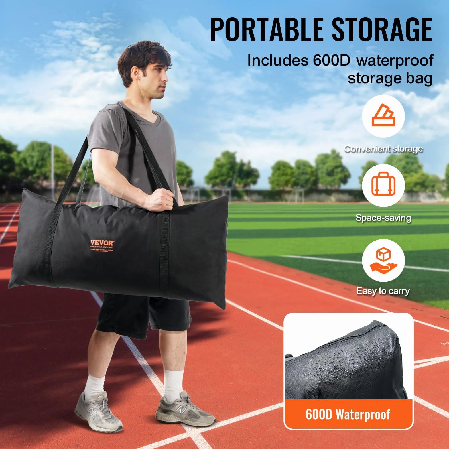 VEVOR Barricade Backstop Filet de Protection Portable avec Sac de Transport, écran de Protection pour Baseball, Softball, Lacrosse, Football, Hockey, pour arrière-Cour