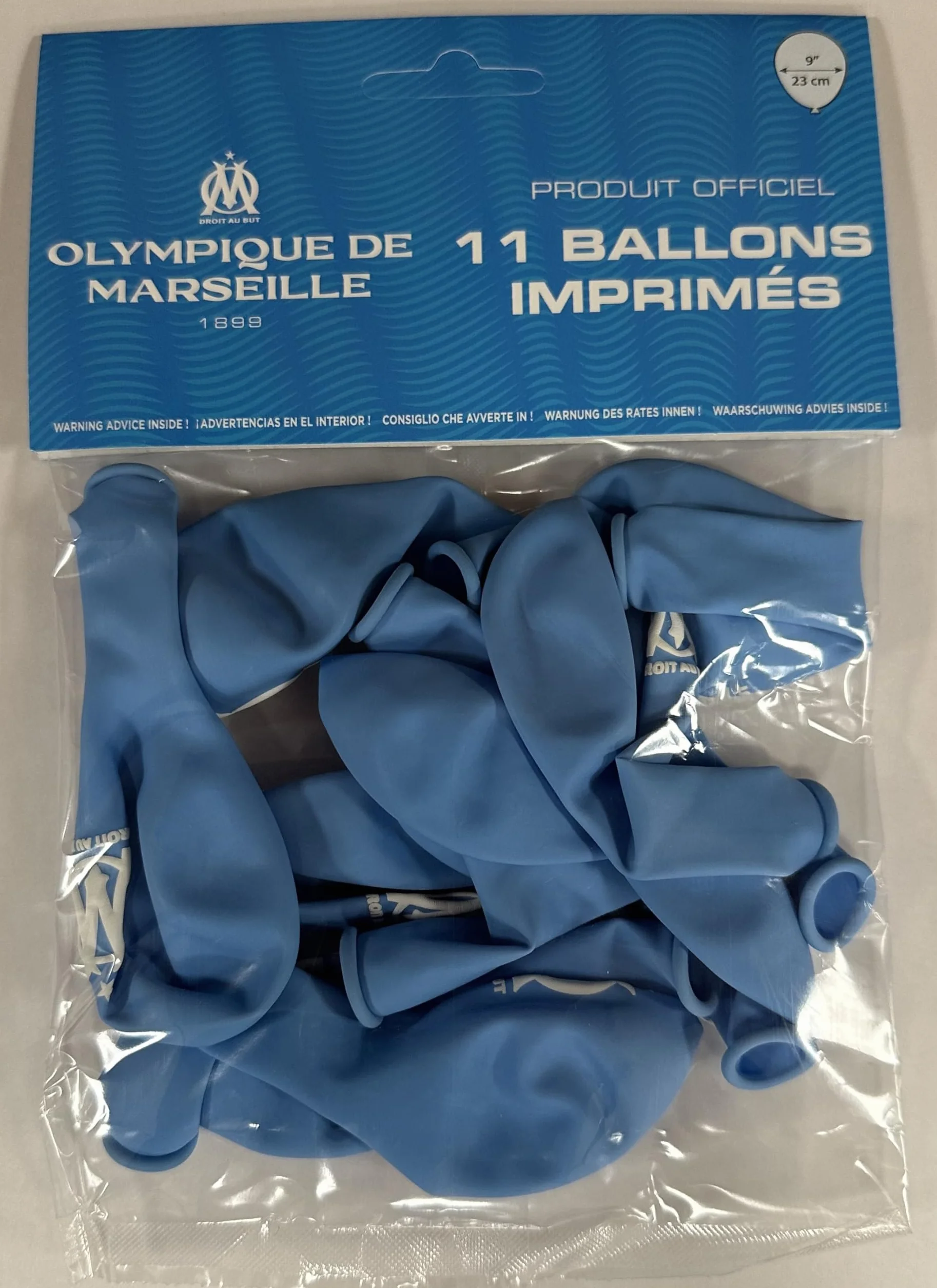 Collection officielle OM ballon baudruche imprimé Olympique de Marseille 11 pièces
