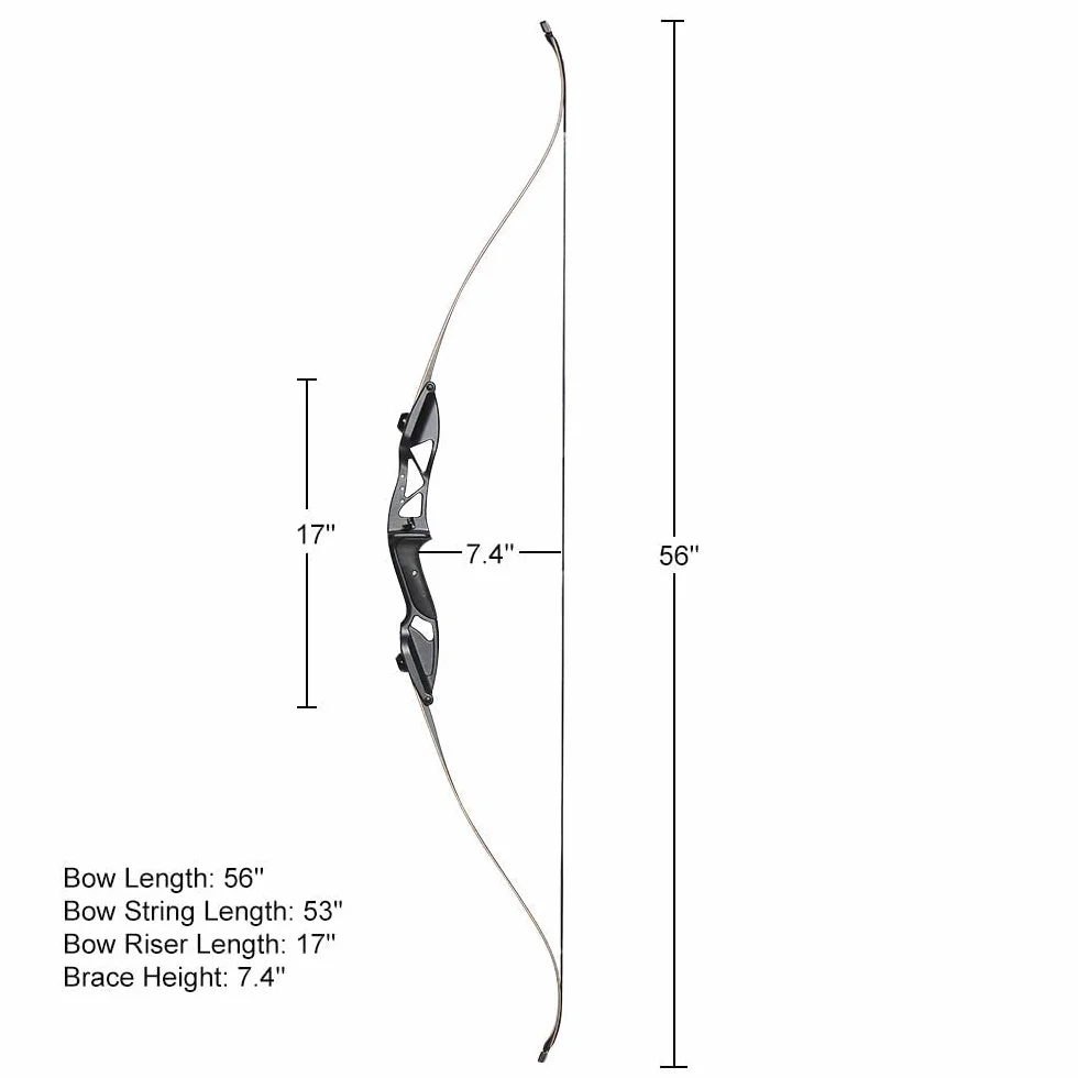 Ensemble de tir à l'arc Takedown Arc Classique 56" Poignées Aluminium 30 LB Kits pour Cible Chasse Tir