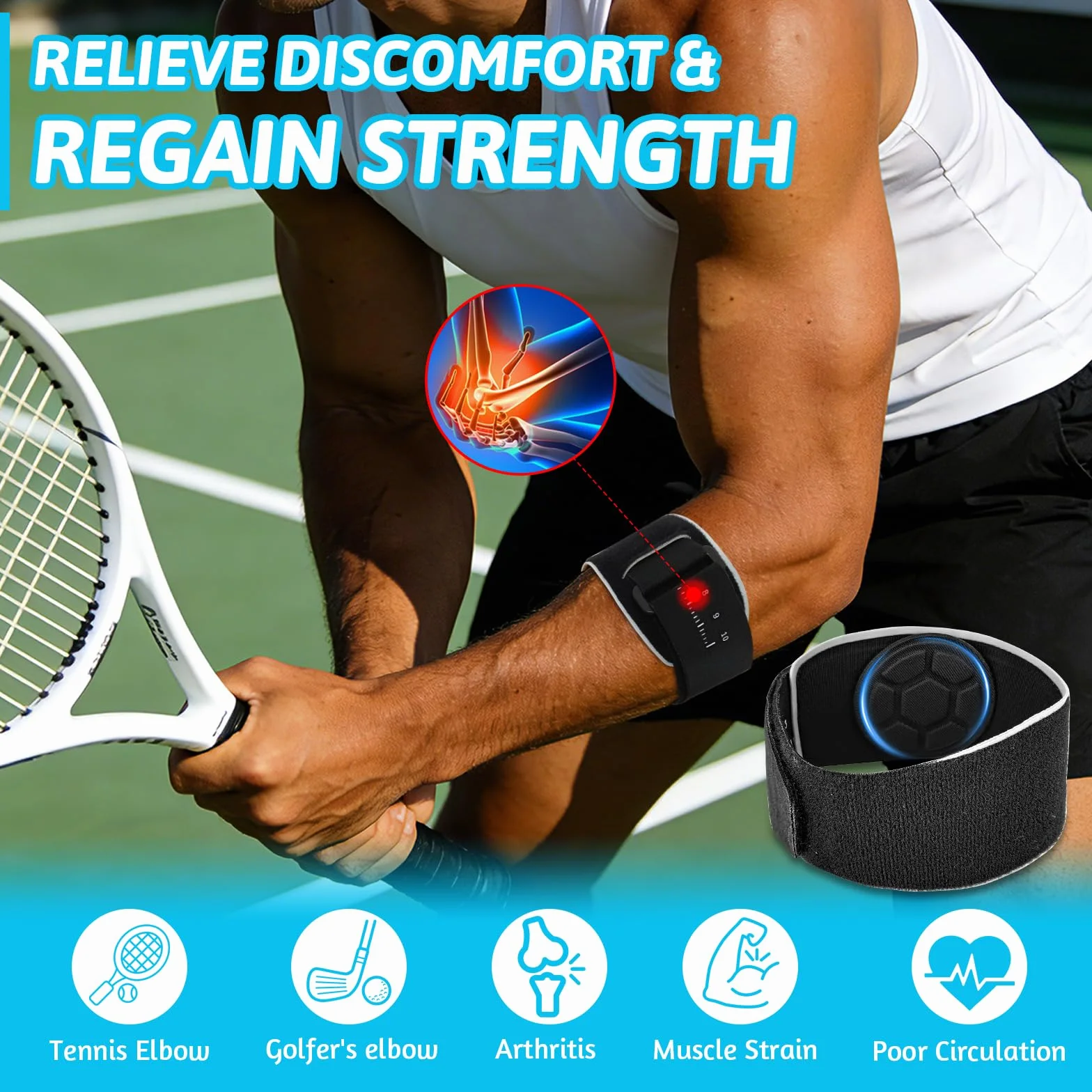 TOGETDREAM Coudières Réglables avec Coussin de Compression pour Épicondylite Tennis Golf Gym Homme Femme