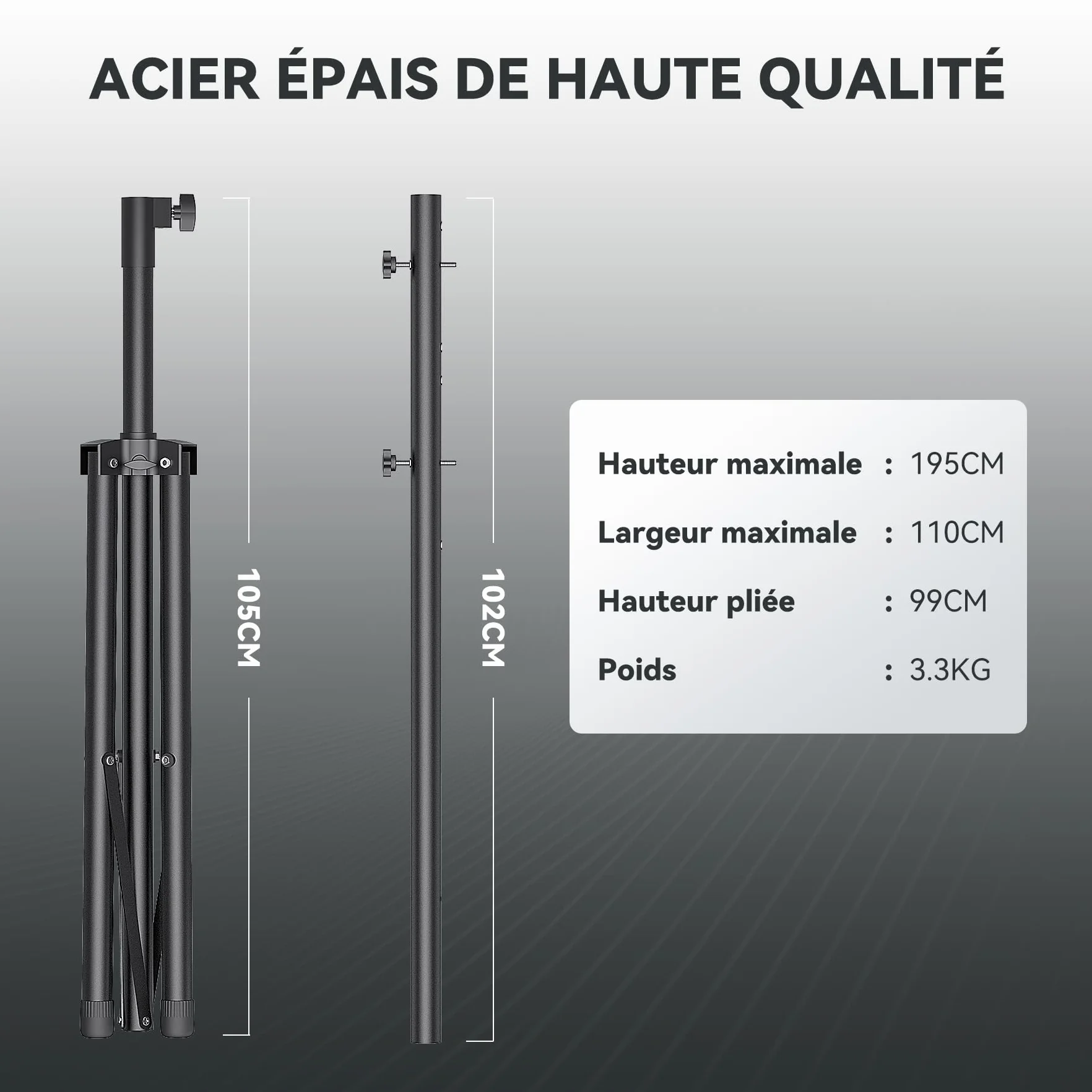 SOLLA Support Trépied Portable pour Cible de Fléchettes Sisal et Électroniques