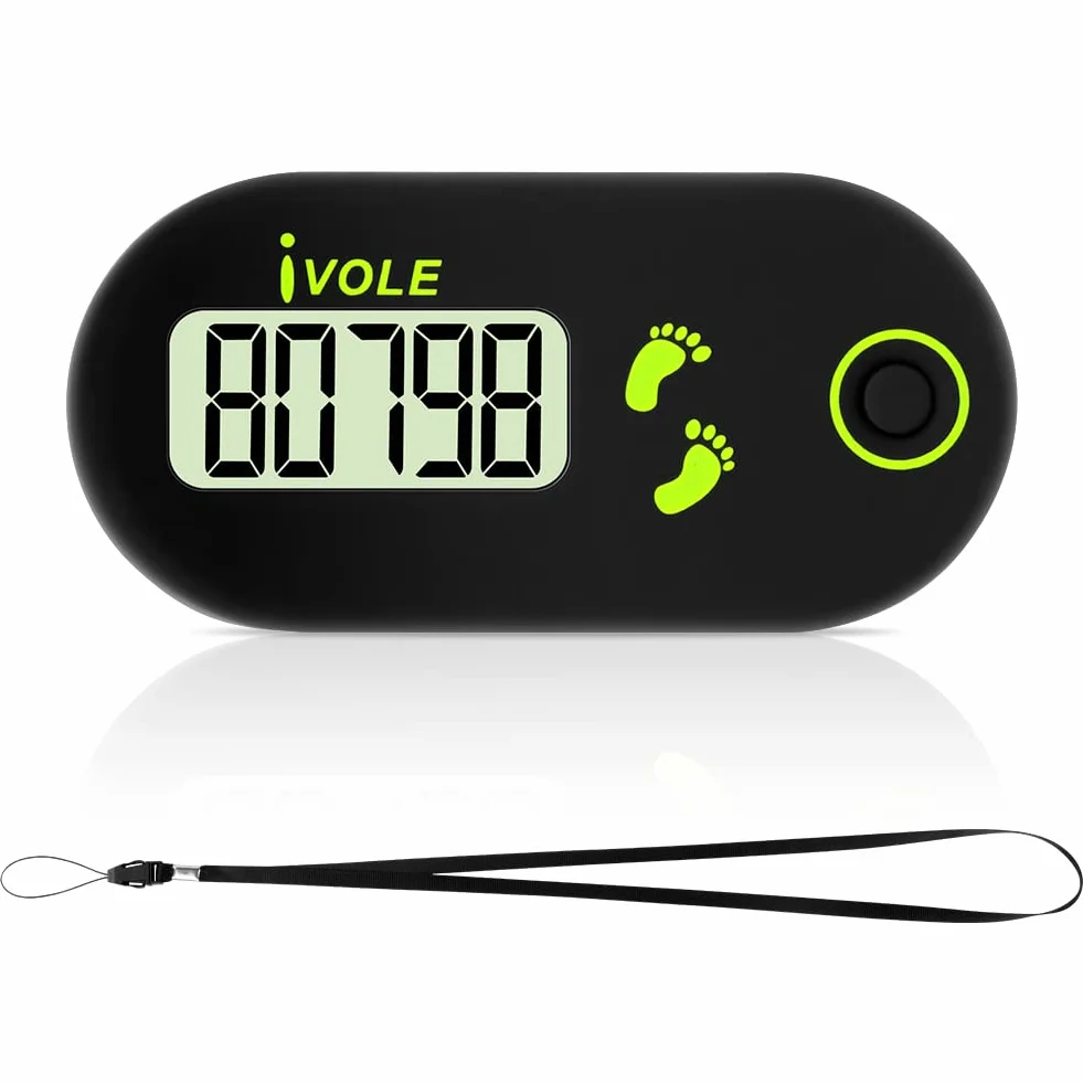 Flintronic Podomètre 3D pour la Marche avec Clip, Compteur de Pas Numérique Portable