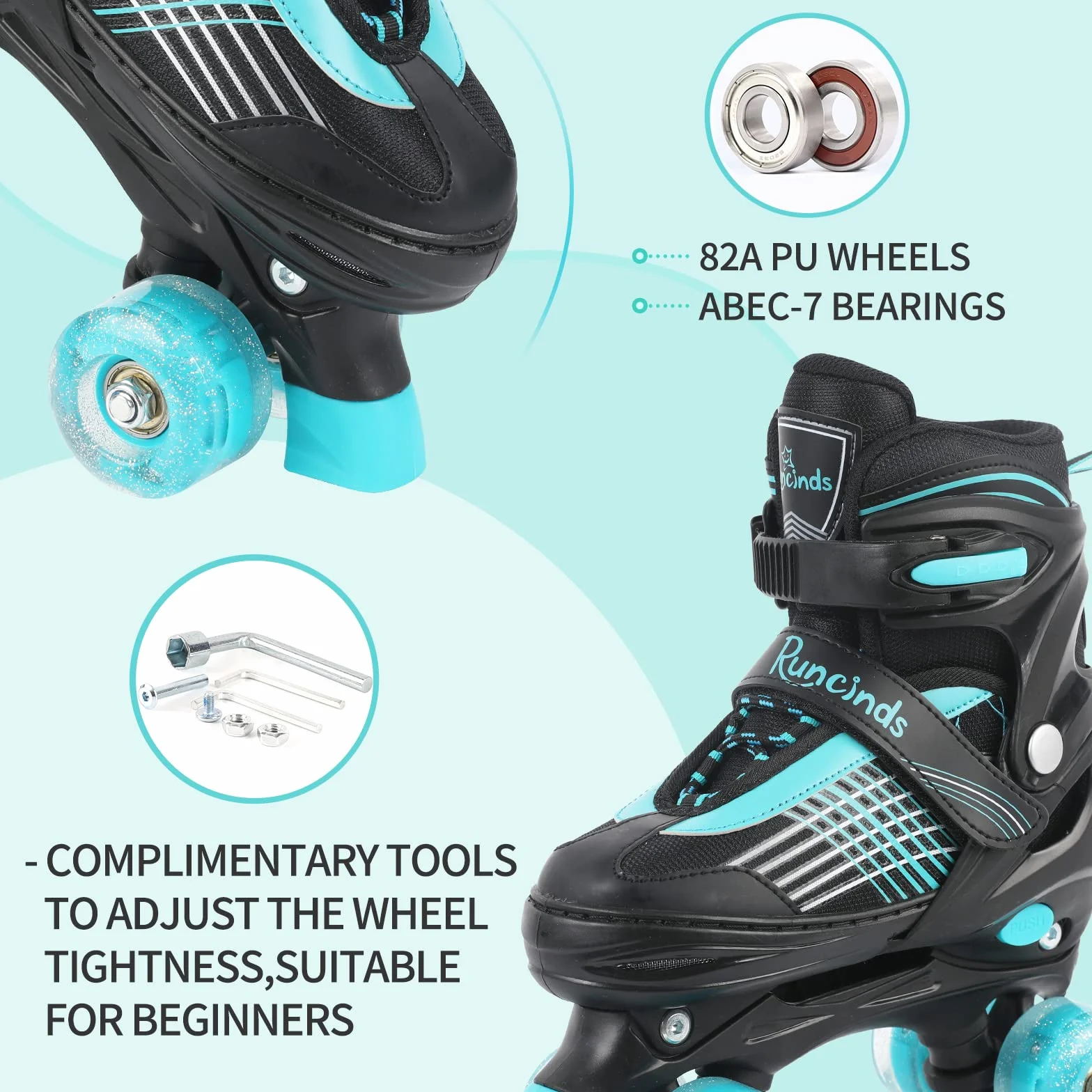 Patins à roulettes réglables pour Enfants avec Roues Lumineuses