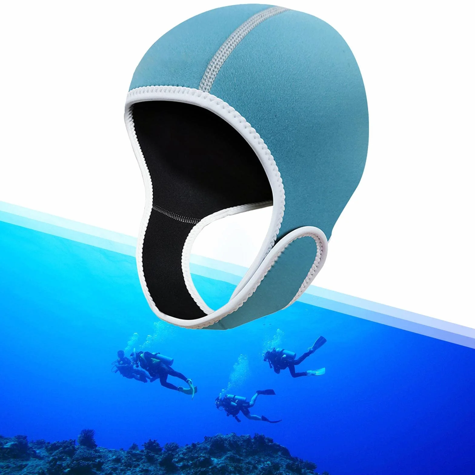 Rockible Bonnet de Plongée 2 mm Néoprène Étanche pour Surf Voile Bleu