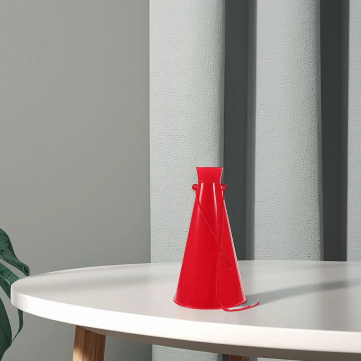 Alasum Lot de 2 Mégaphones Portables en Plastique Rouge pour Fêtes et Événements Sportifs