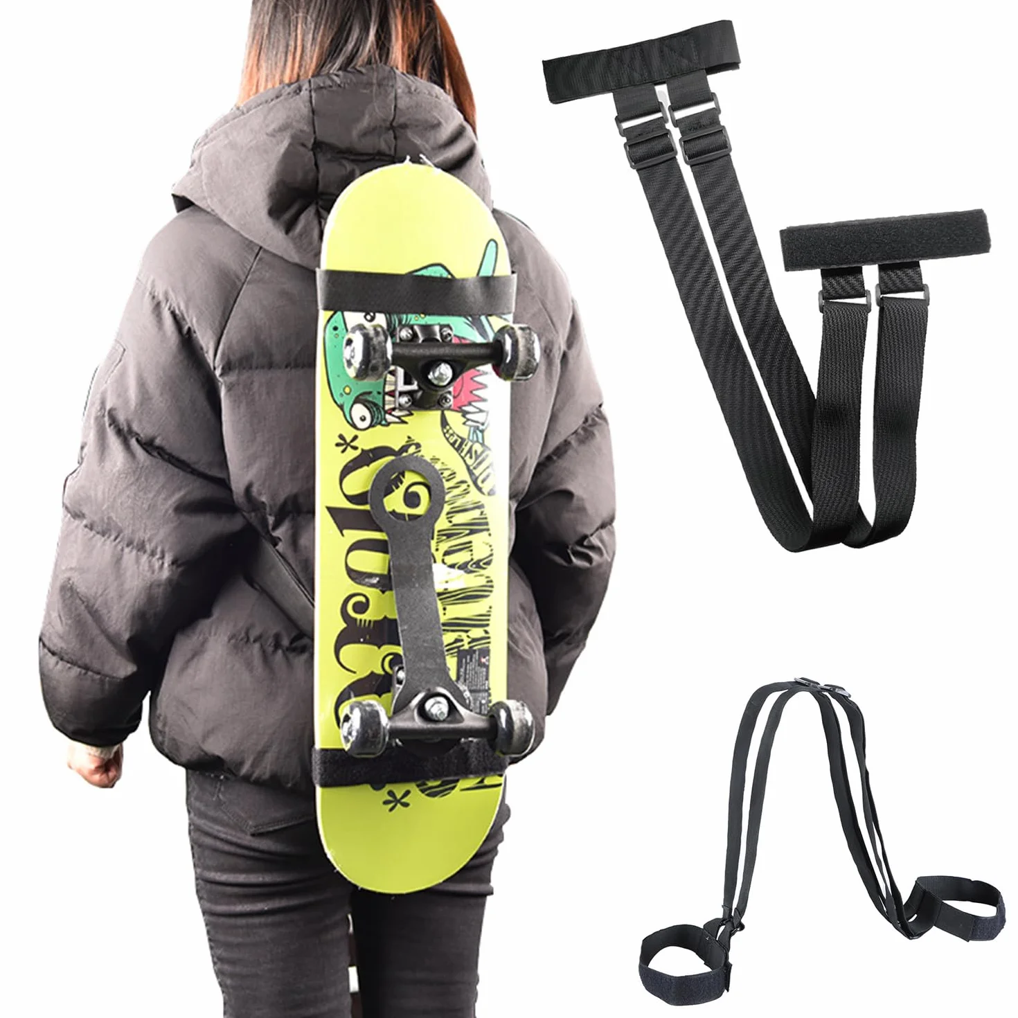 Sangle de Transport pour Épaule de Skateboard, Sac à Dos pour Longboard, Snowboard