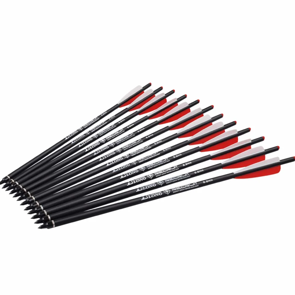 NIKA ARCHERY Flèches d'arbalète Carbone 18'' 20'' Pouces 12 pièces Chasse