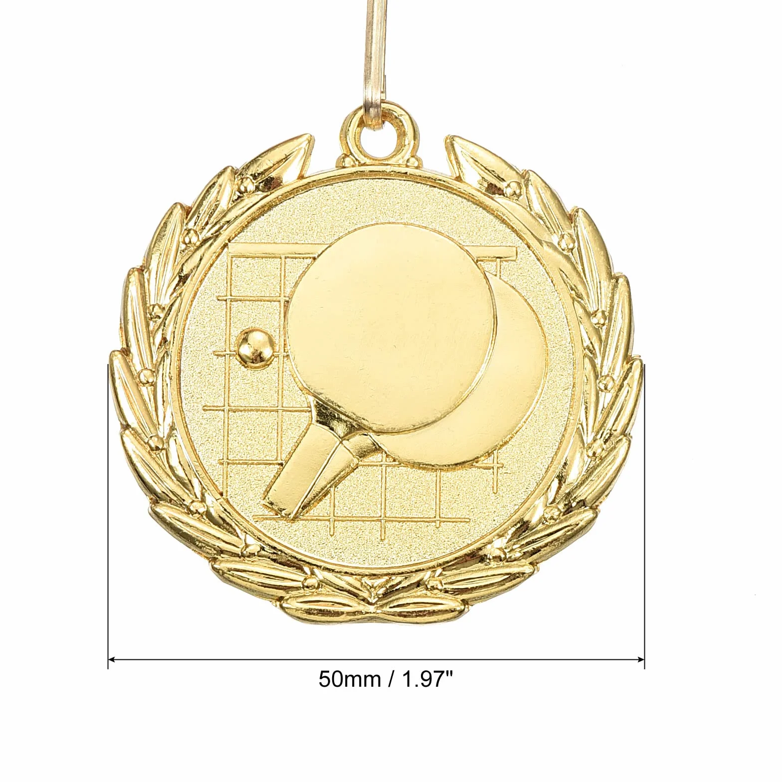PATIKIL 2" Ping Pong Médailles Or avec Ruban Rouge Jaune pour Sports Concours