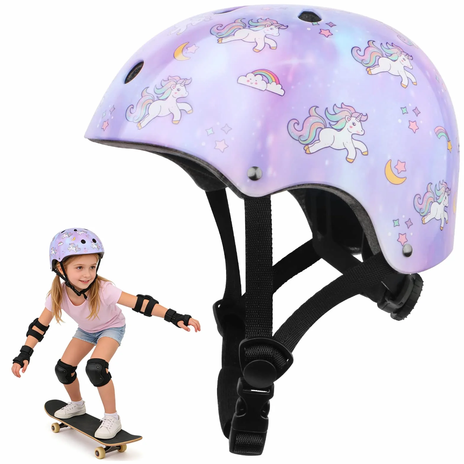 Casque de vélo réglable pour Enfants Filles Skate Protection