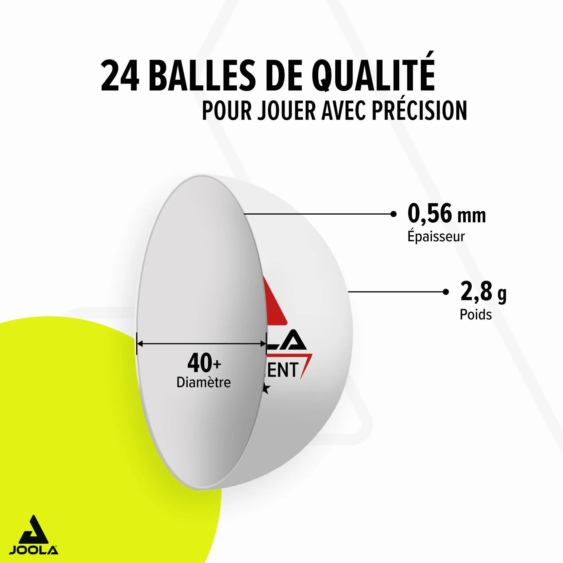 JOOLA Balles de ping-pong 3-Star 3 étoiles Indoor Outdoor