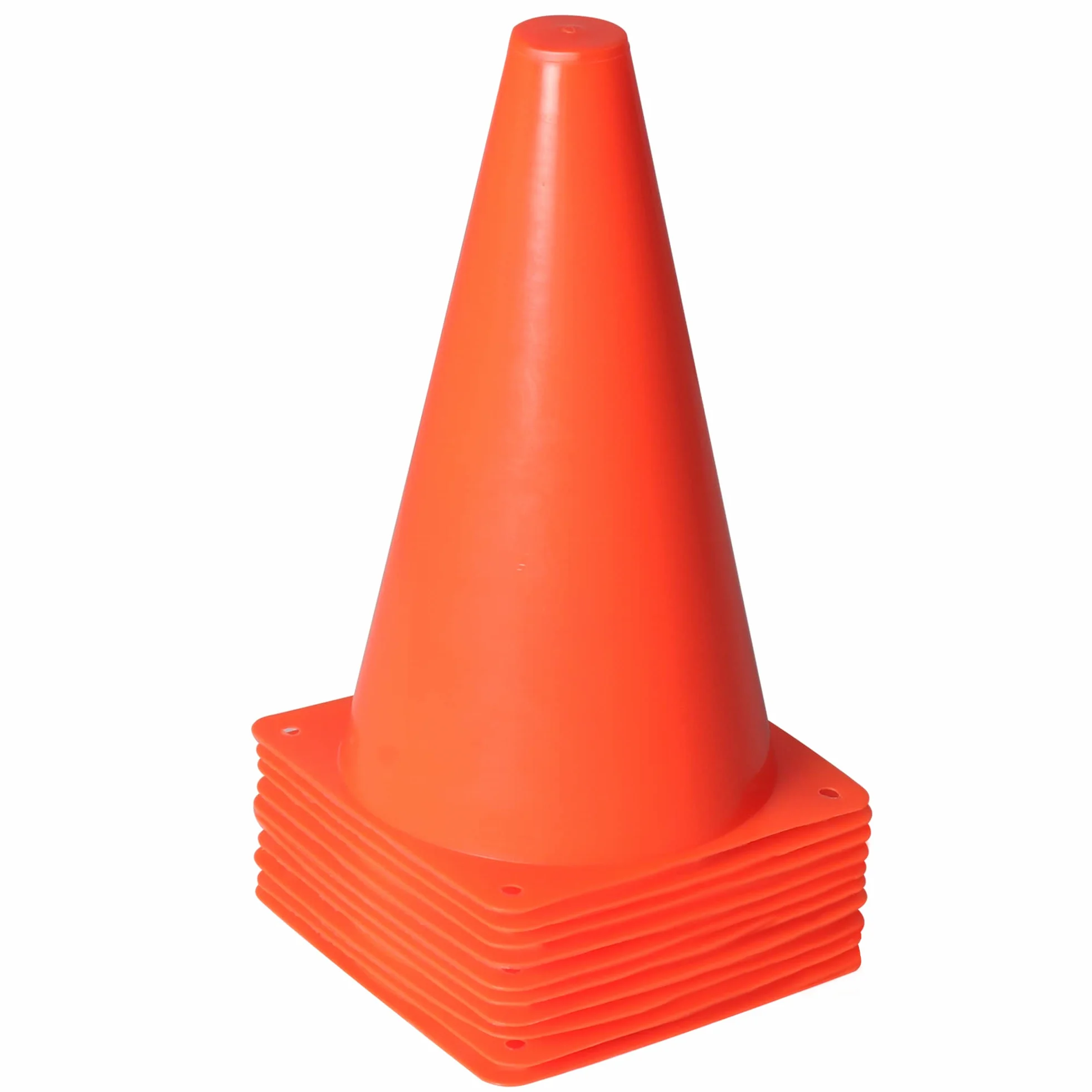 Ellien Lot de 10 cônes de signalisation orange 22,9 cm pour extérieur