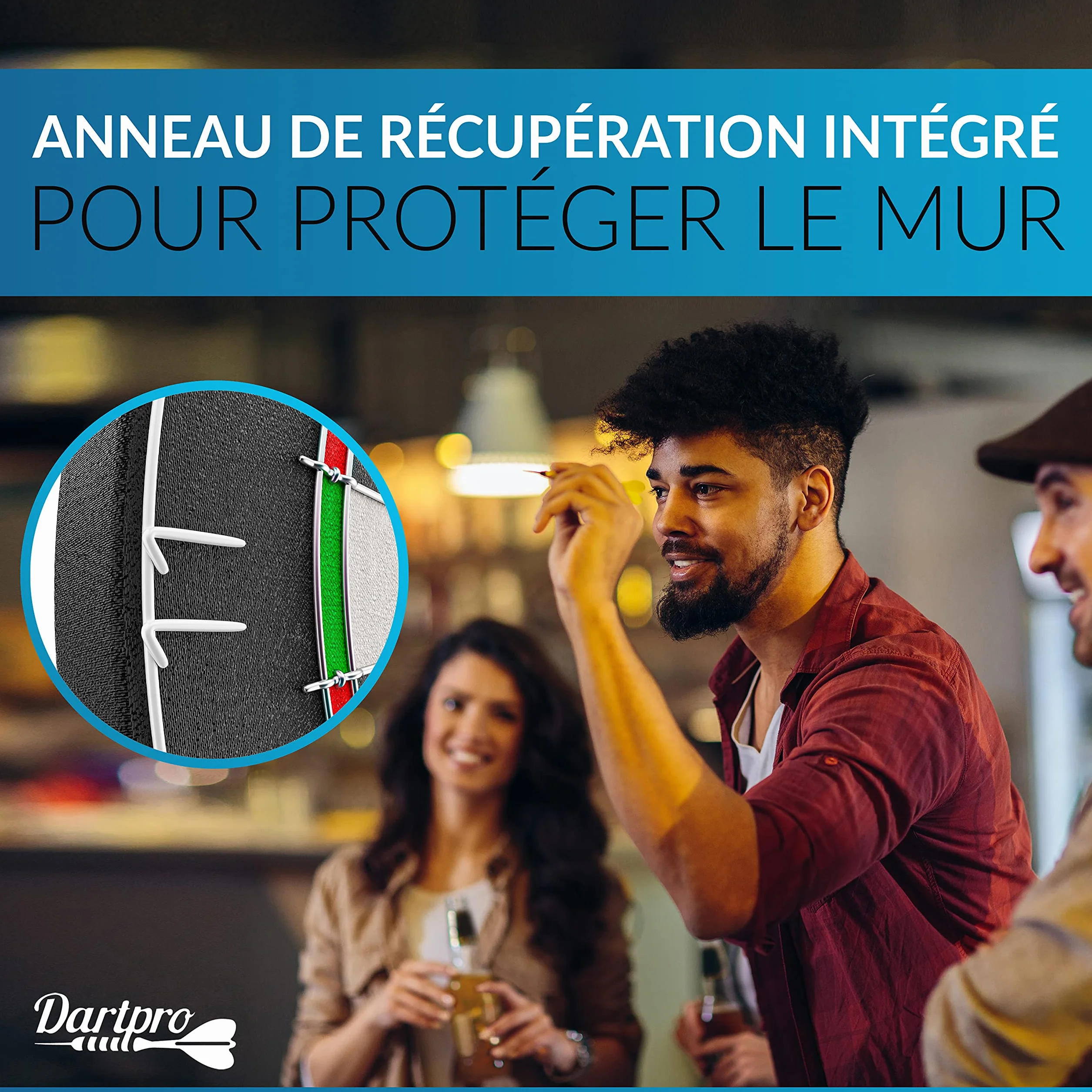 DartPro Jeu de fléchettes professionnel en sisal autorégénérant fils extra fins