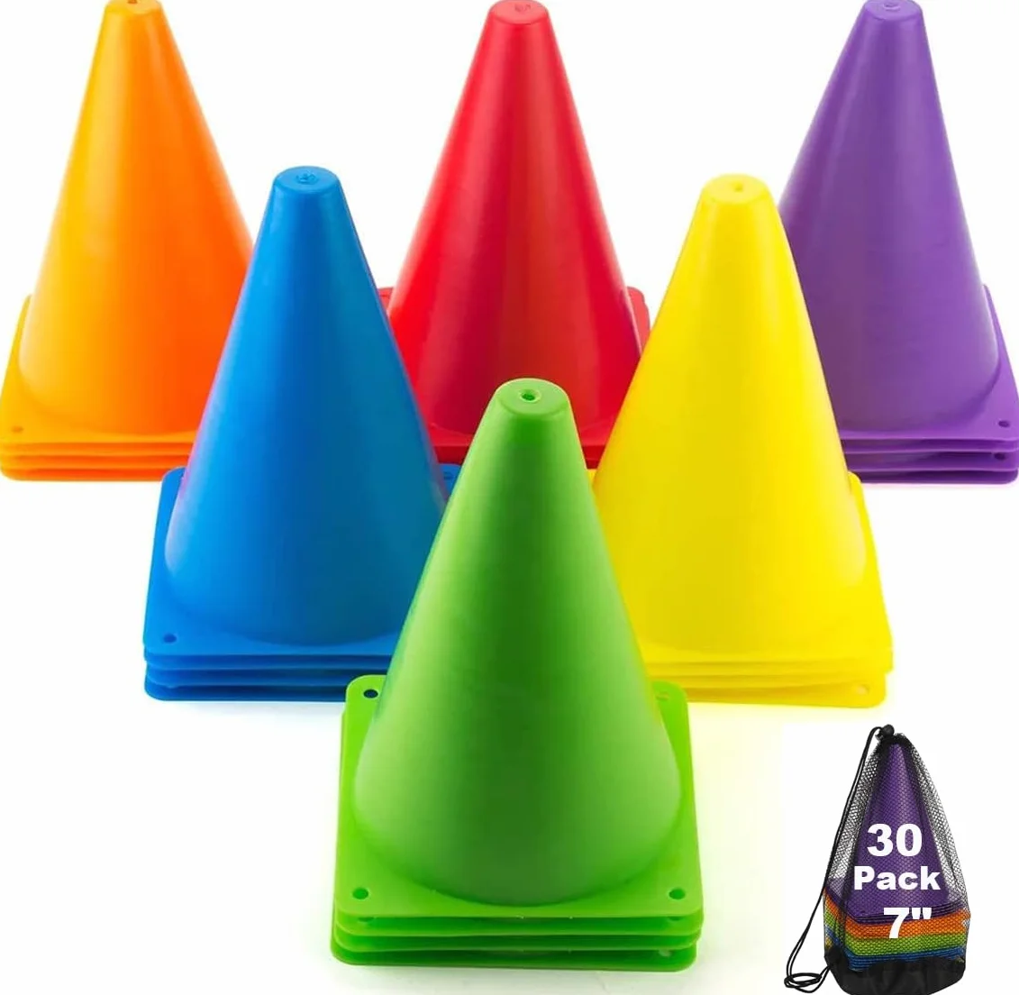 Tebery Faswin 30 Pièces Cônes de Signalisation en Plastique pour Sport Extérieur