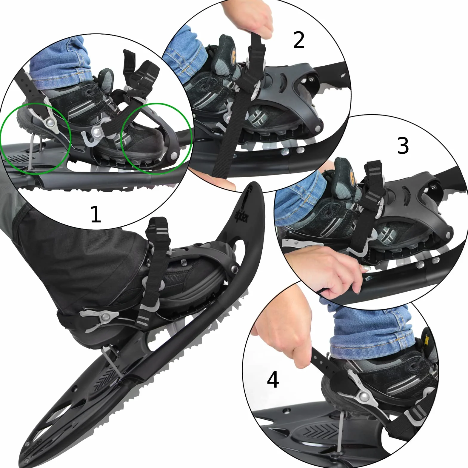 ALPIDEX Raquette Neige Adulte 38-45 Sac Transport Bâtons Telescopiques