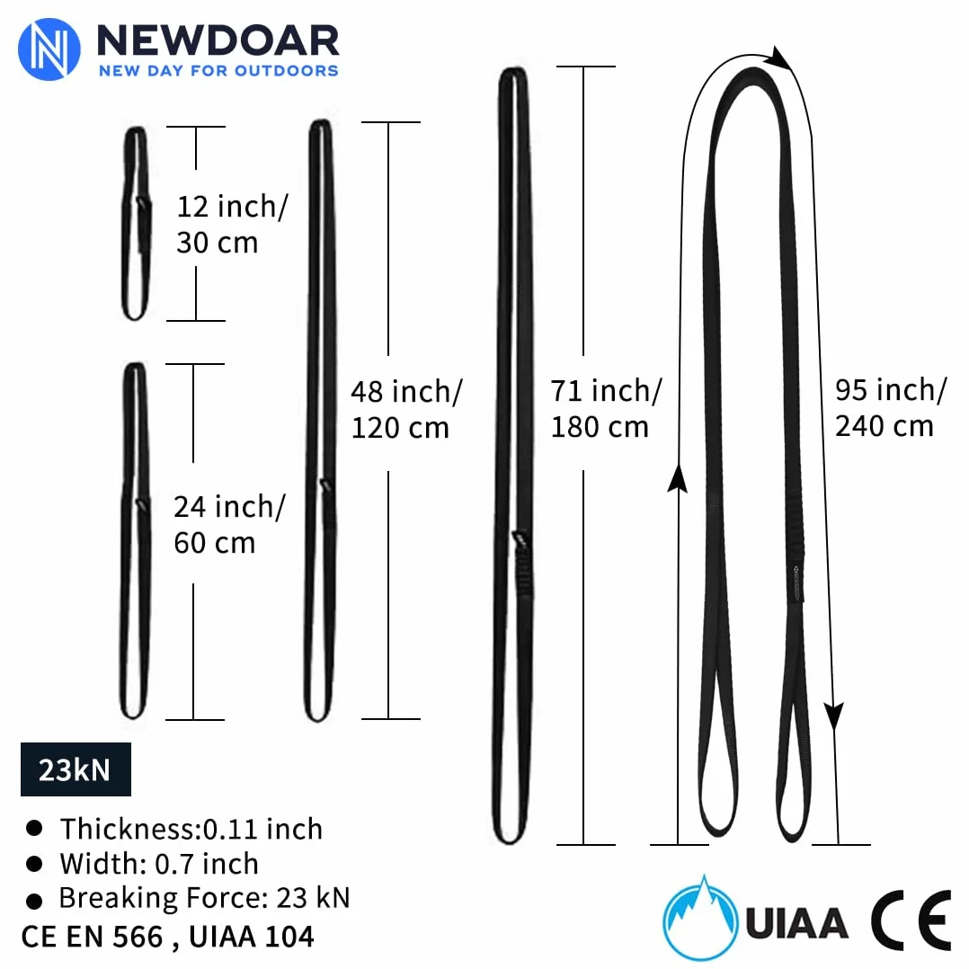 Escalade Sling 16mm Nylon Runners ČSN EN566:2017 UIAA 104 Certifié 22KN 4840LB Cordon Utilitaire