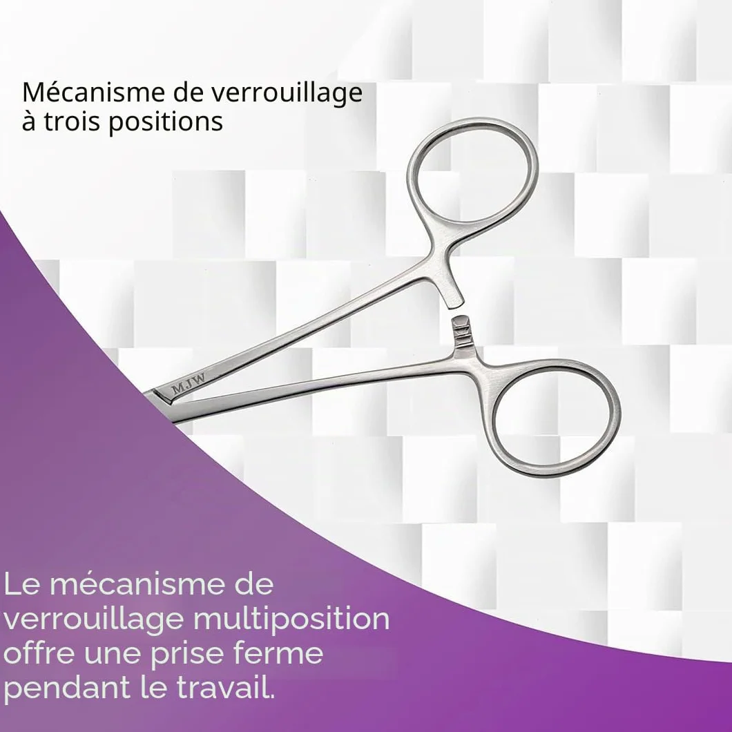Pince hémostatique en acier inoxydable MJW pour bijoux, pêche et soins animaux