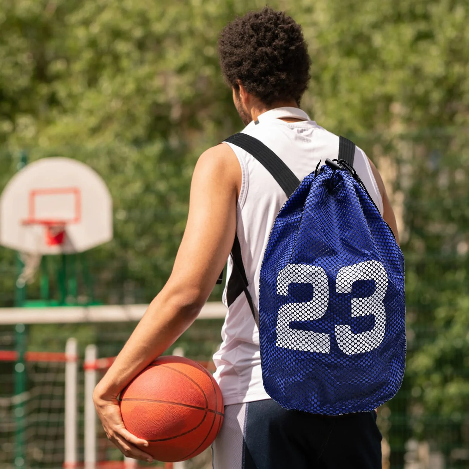 Sac à Dos de Basketball avec Cordon Réglable pour Ballon de Basket, Foot, Volley