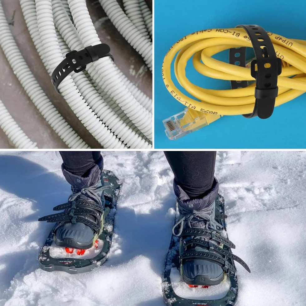 Sangles de Rechange réglables 45 cm pour Raquettes à Neige et Bottes de Ski Lot de 4