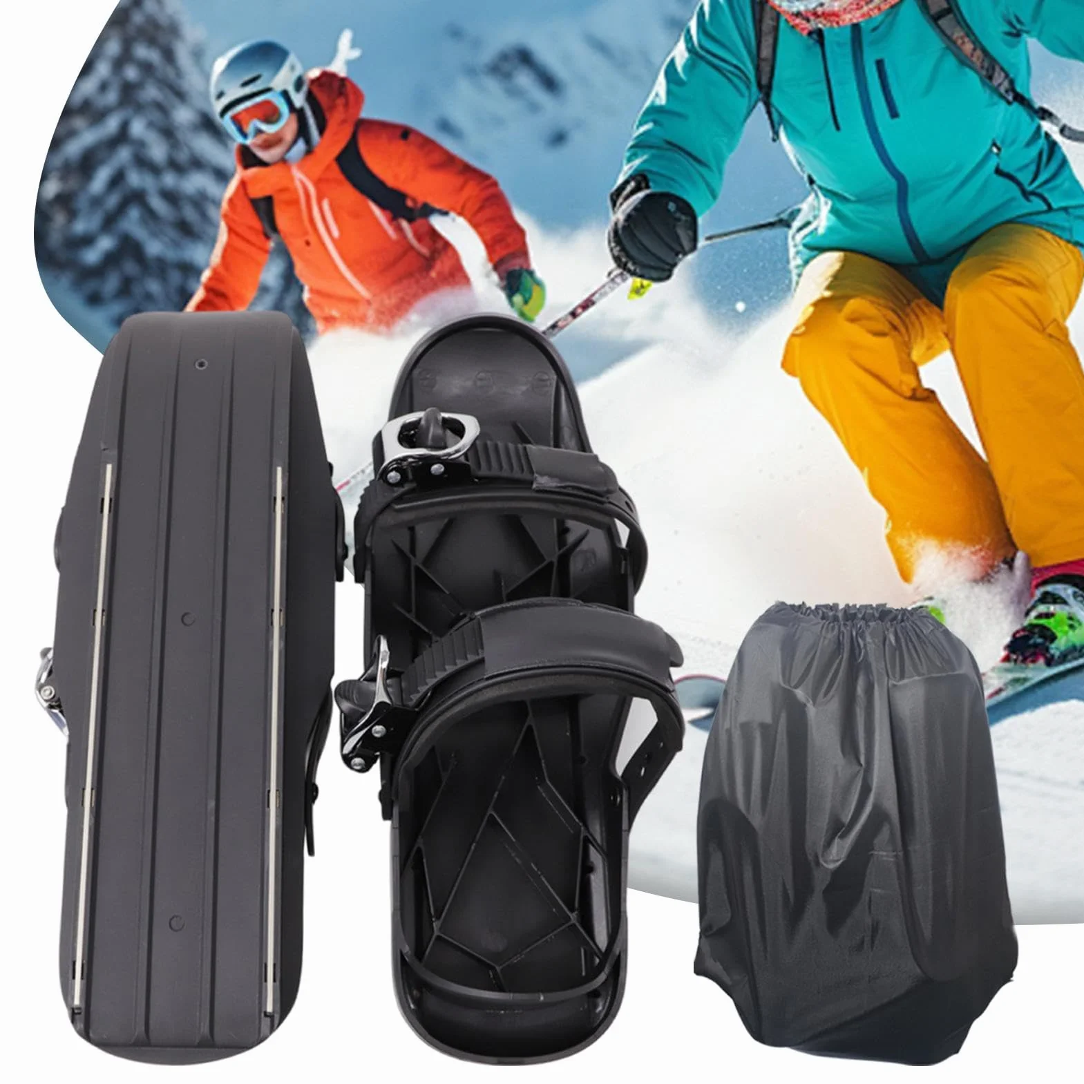 Raquettes à neige compactes antidérapants avec sac de transport pour hommes, femmes, enfants