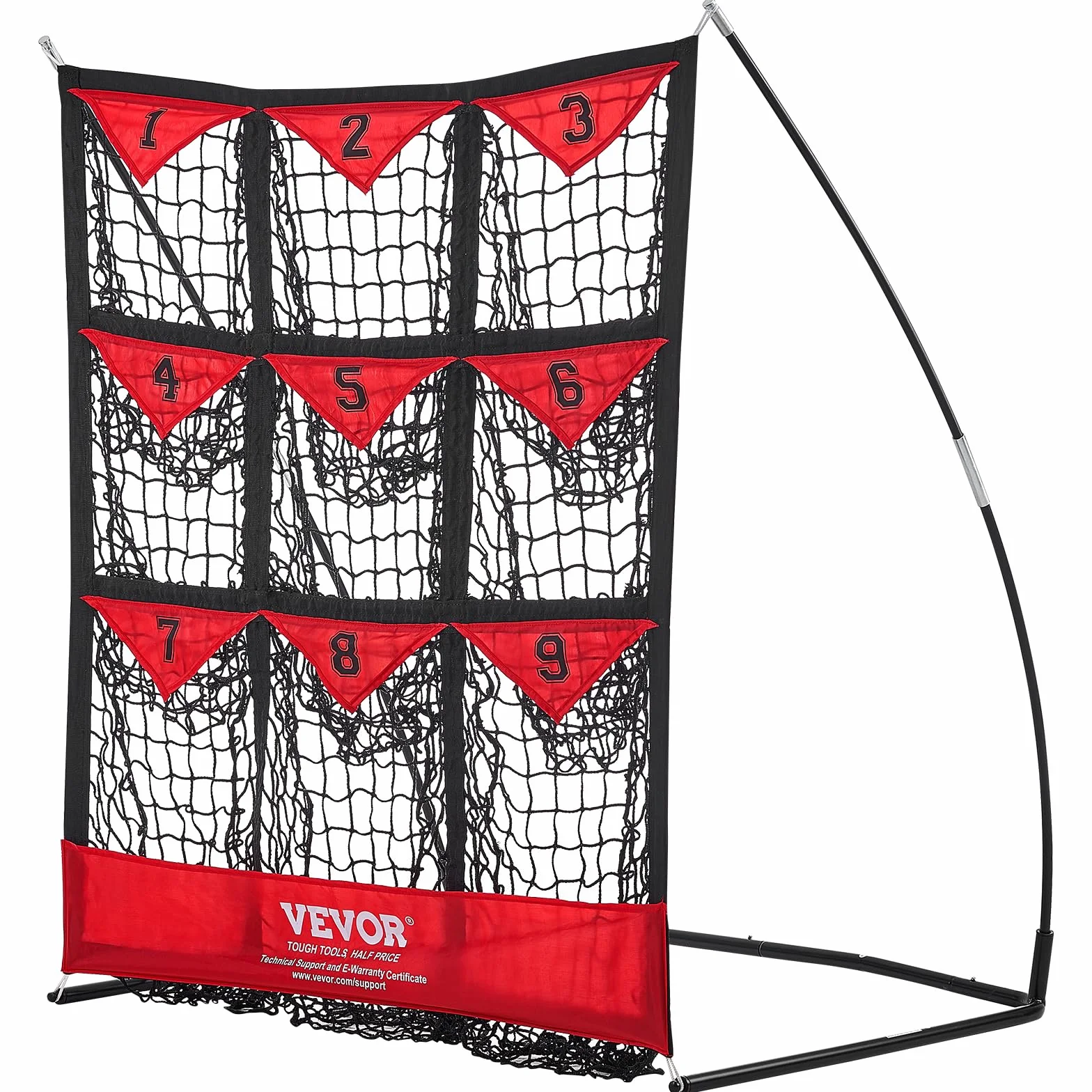 VEVOR Filet d'Entraînement Baseball Softball Pickleball 9 Trous 124,5 x 106 cm Portable avec Sac de Transport